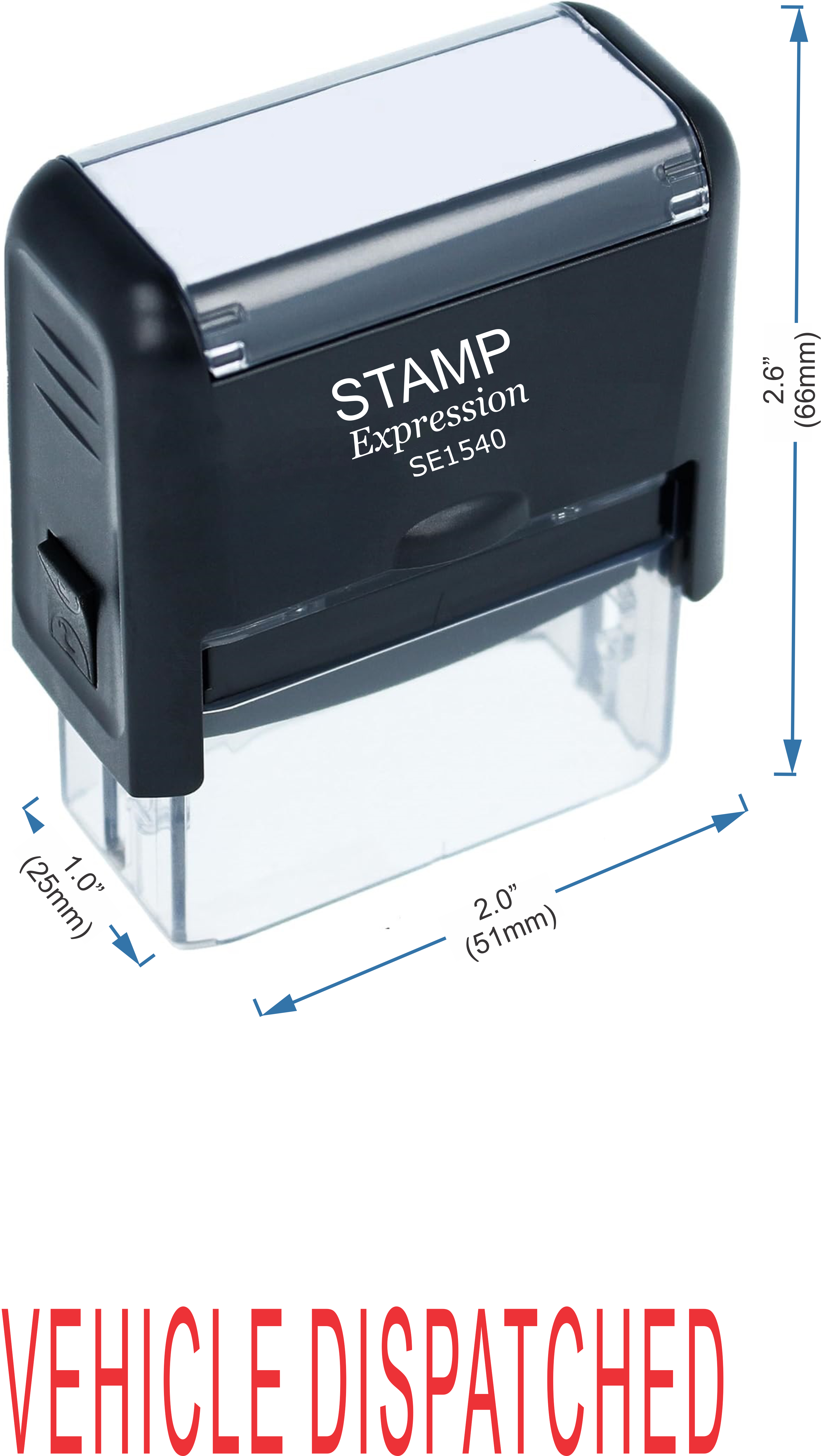 Vehicle Dispatched Office Self Inking Rubber Stamp (50273)