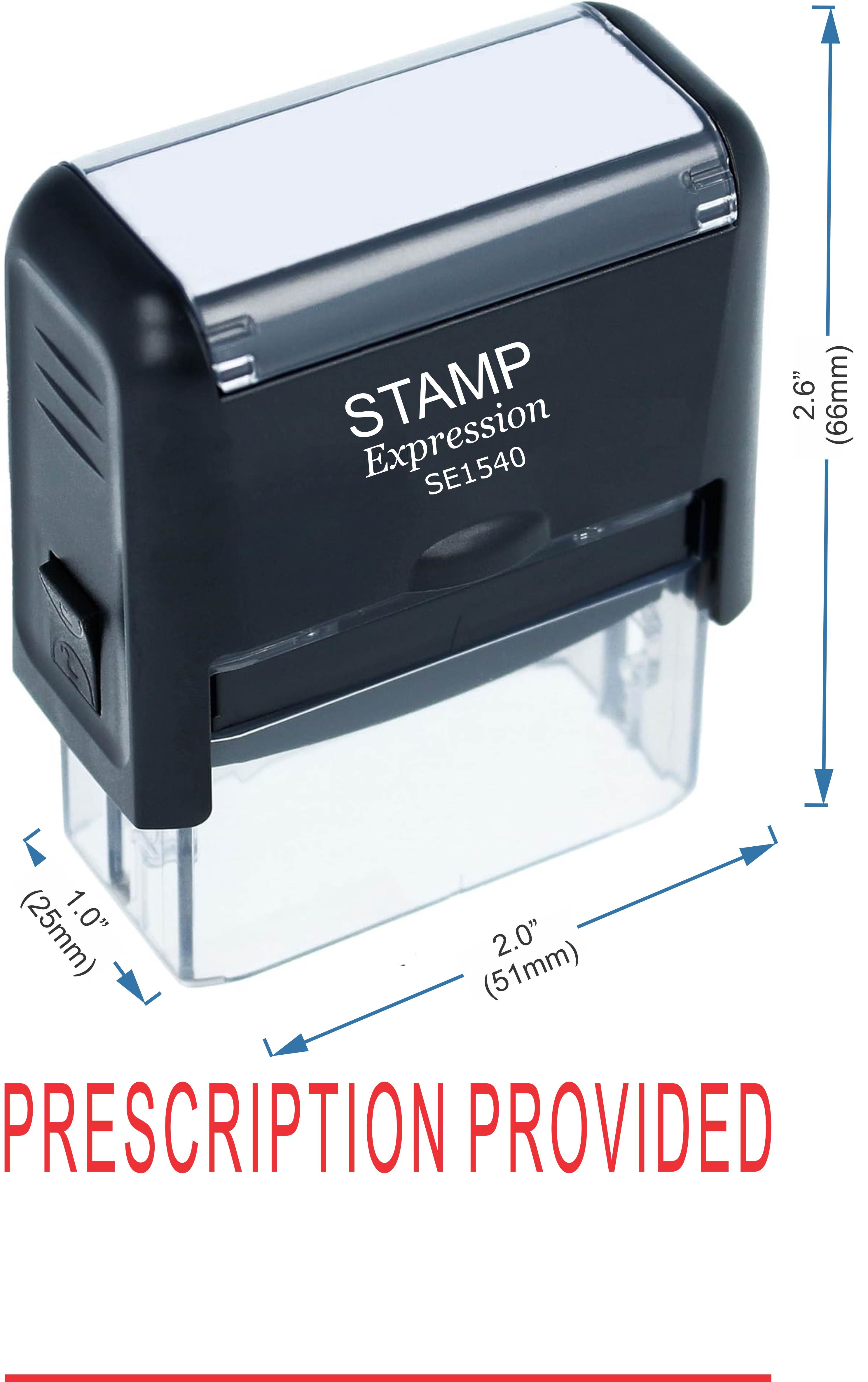 Prescription Provided With Line Medical Office Self Inking Rubber Stamp (50322)