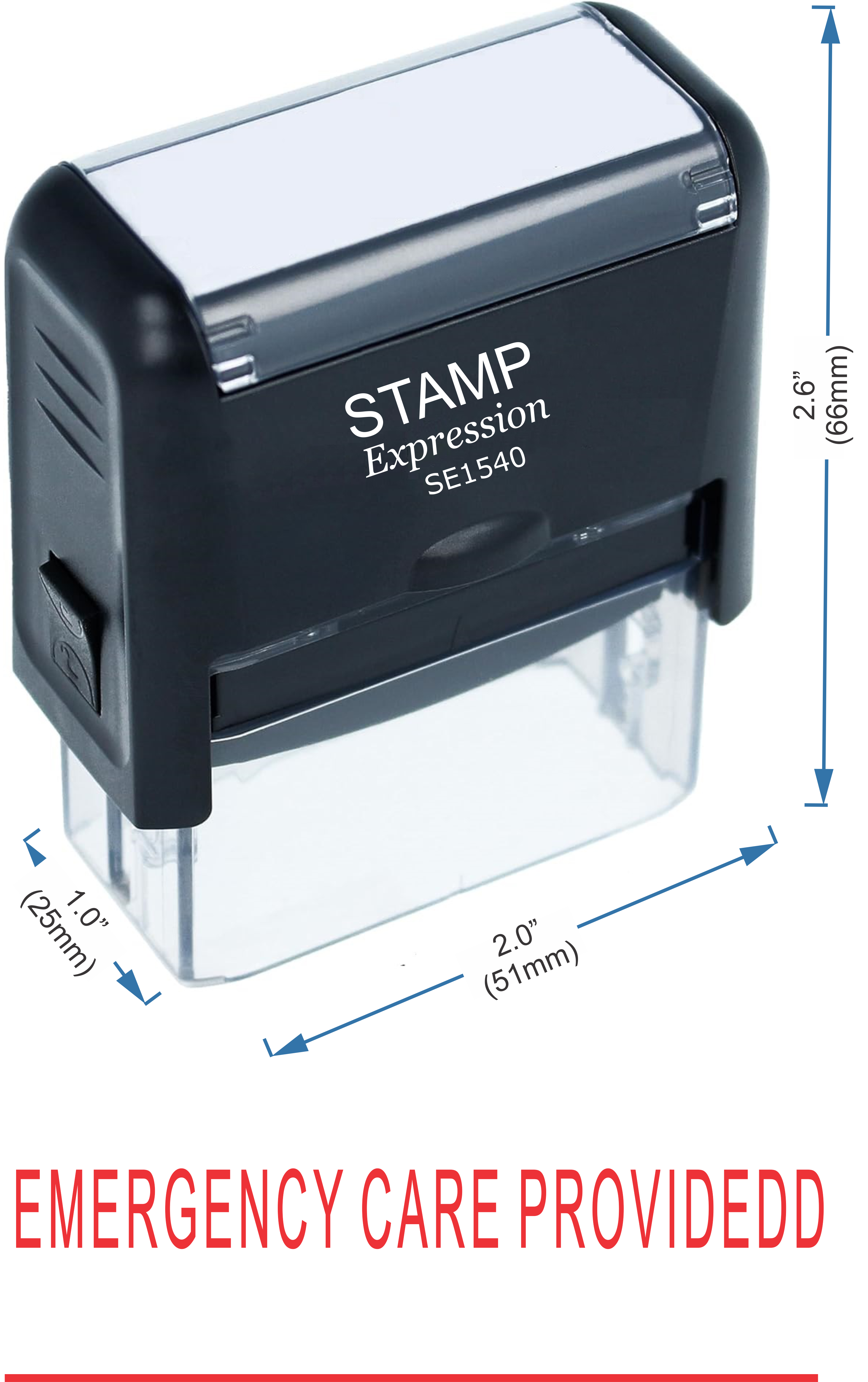 Emergency Care Provided With Line Medical Office Self Inking Rubber Stamp (50358)