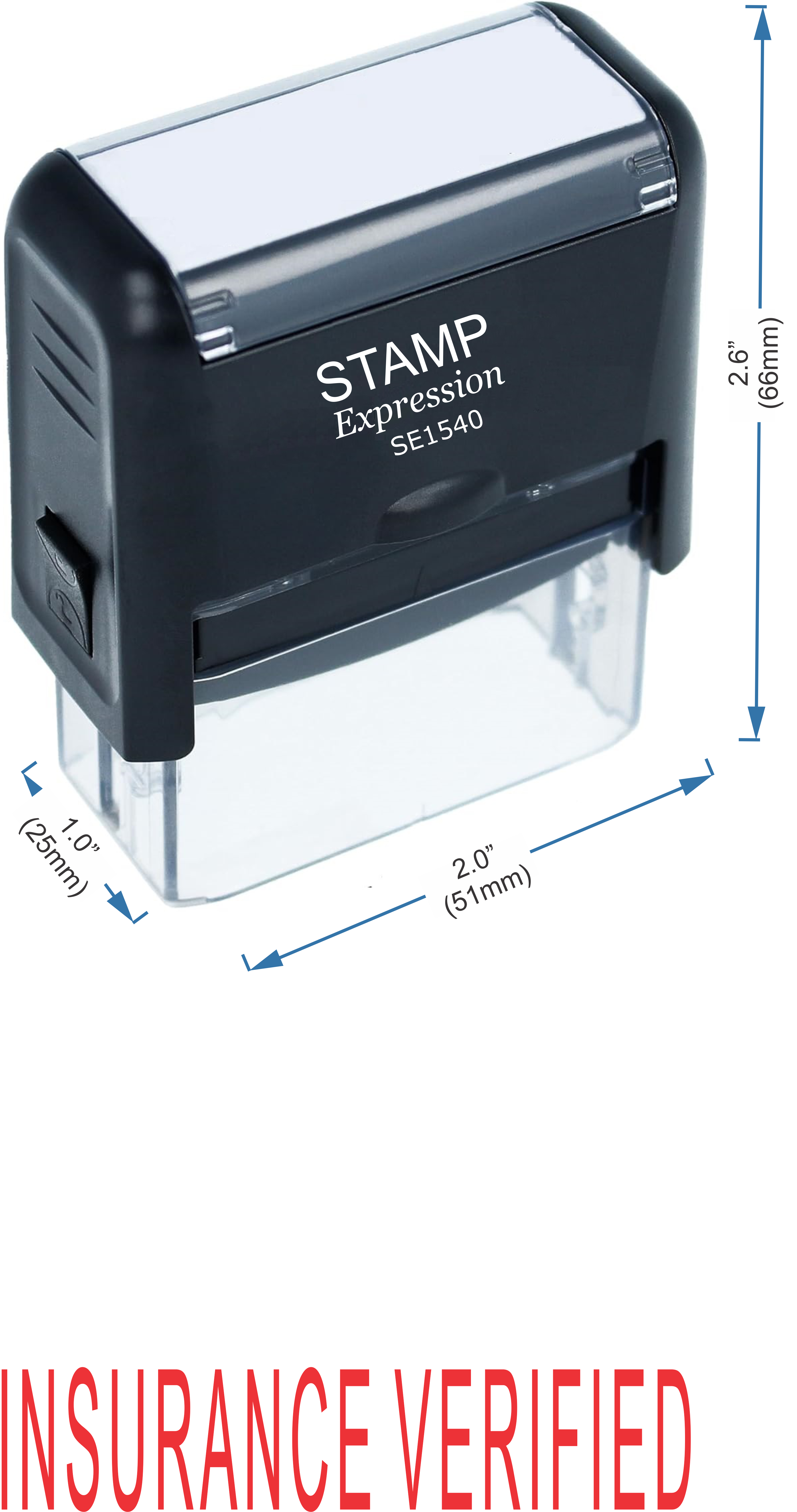 Insurance Verified Medical Office Self Inking Rubber Stamp (50359)