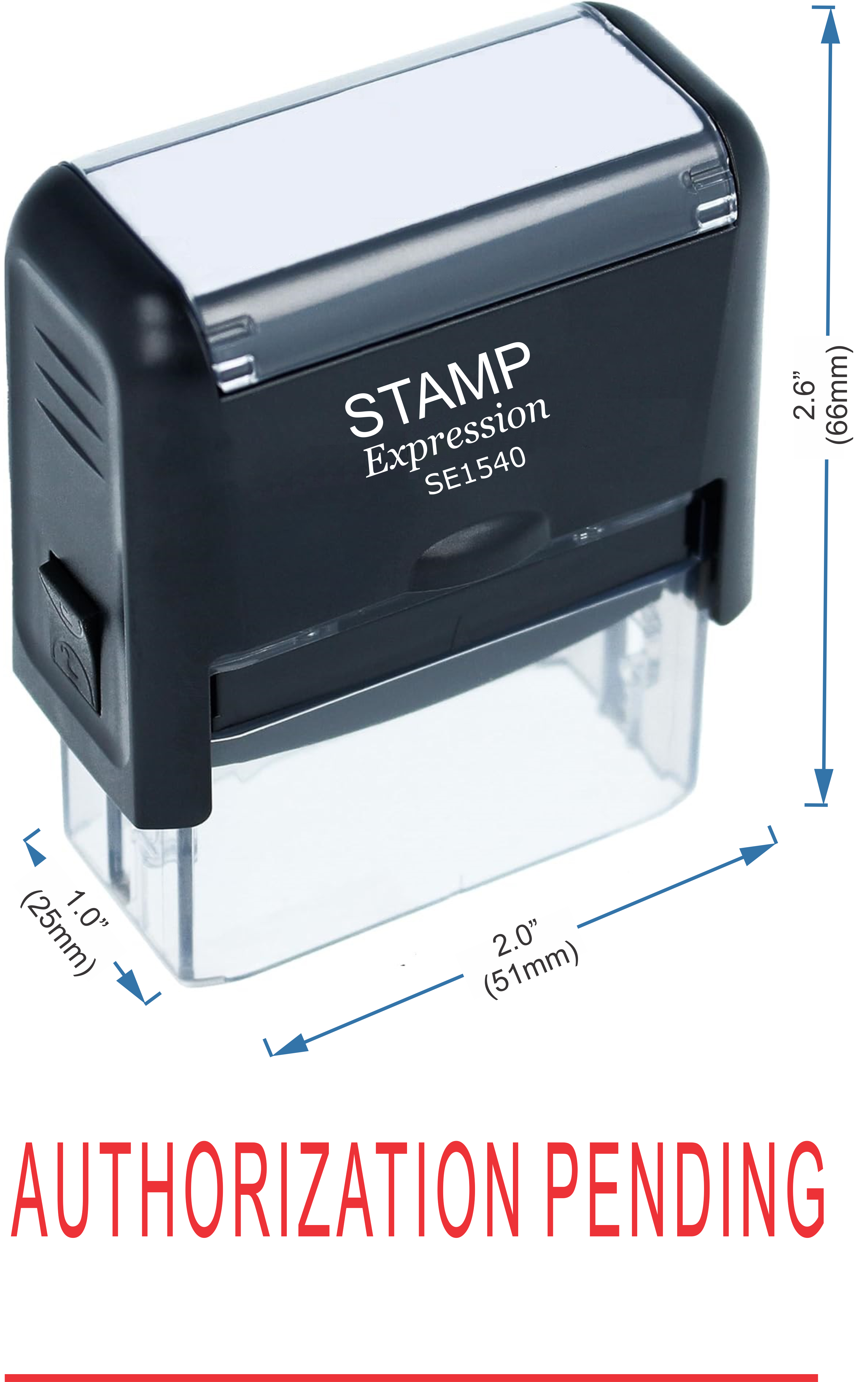 Authorization Pending With Line Medical Office Self Inking Rubber Stamp (50362)