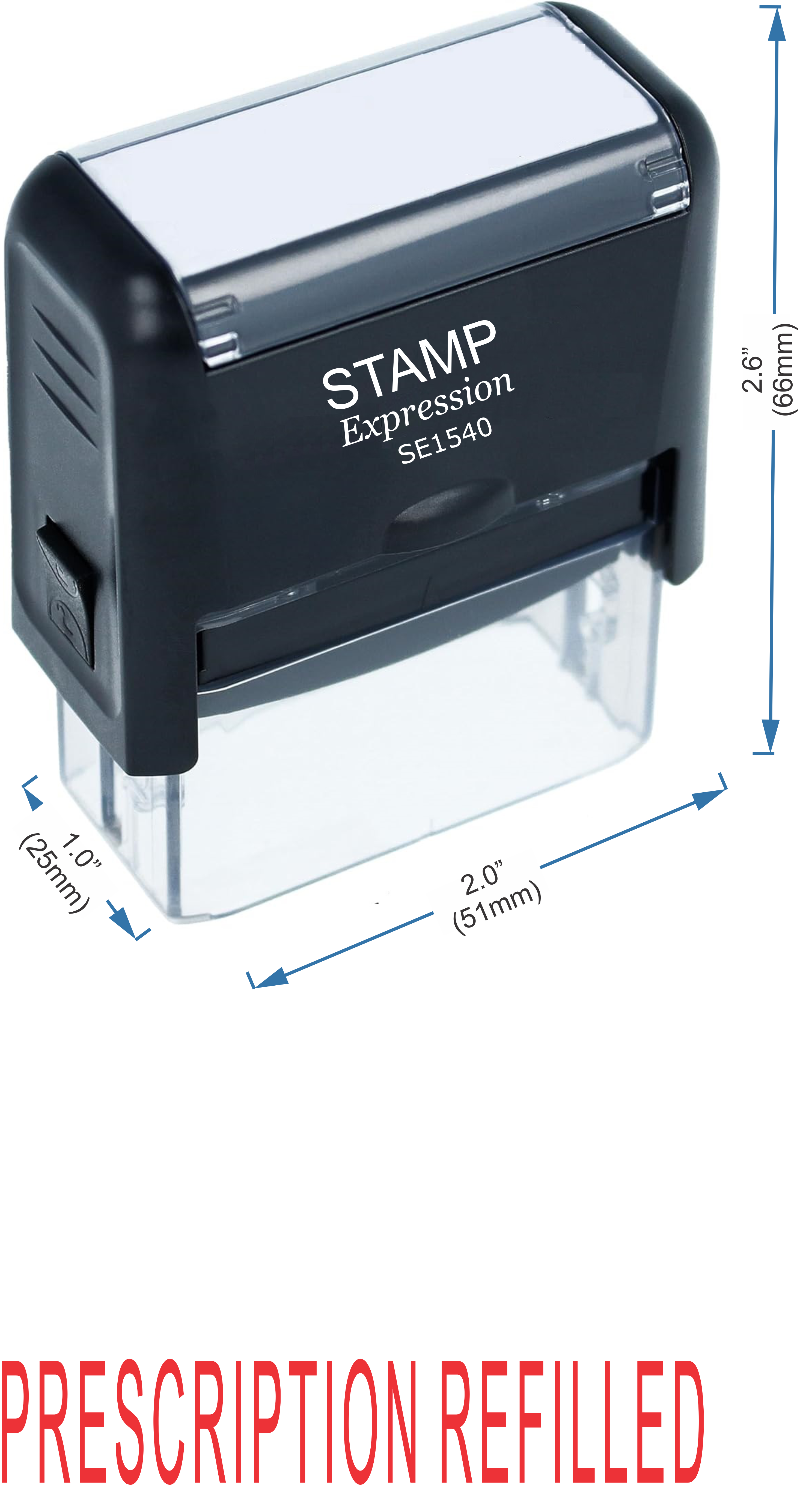 Prescription Refilled Medical Office Self Inking Rubber Stamp (50377)