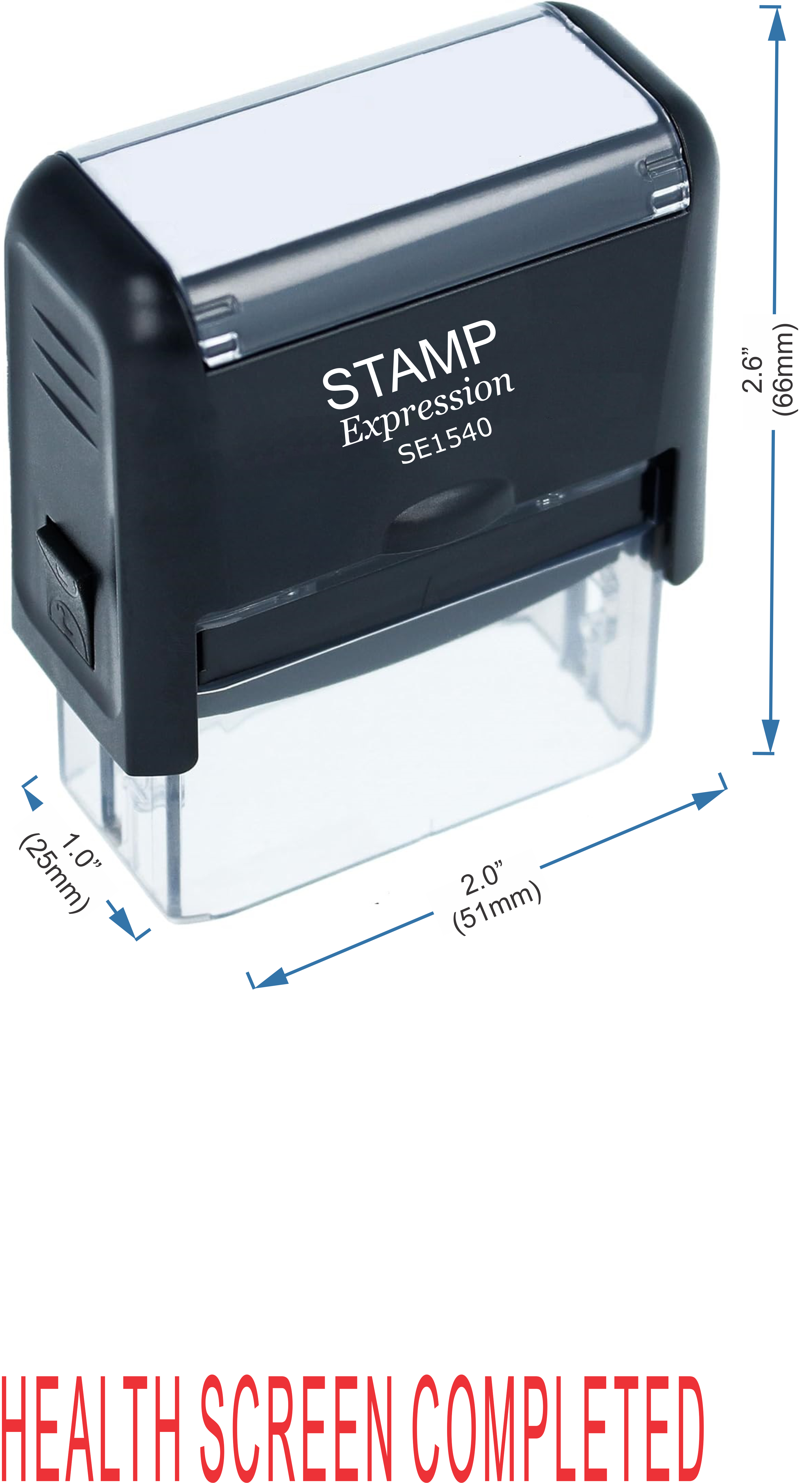 Health Screen Completed Medical Office Self Inking Rubber Stamp (50385)