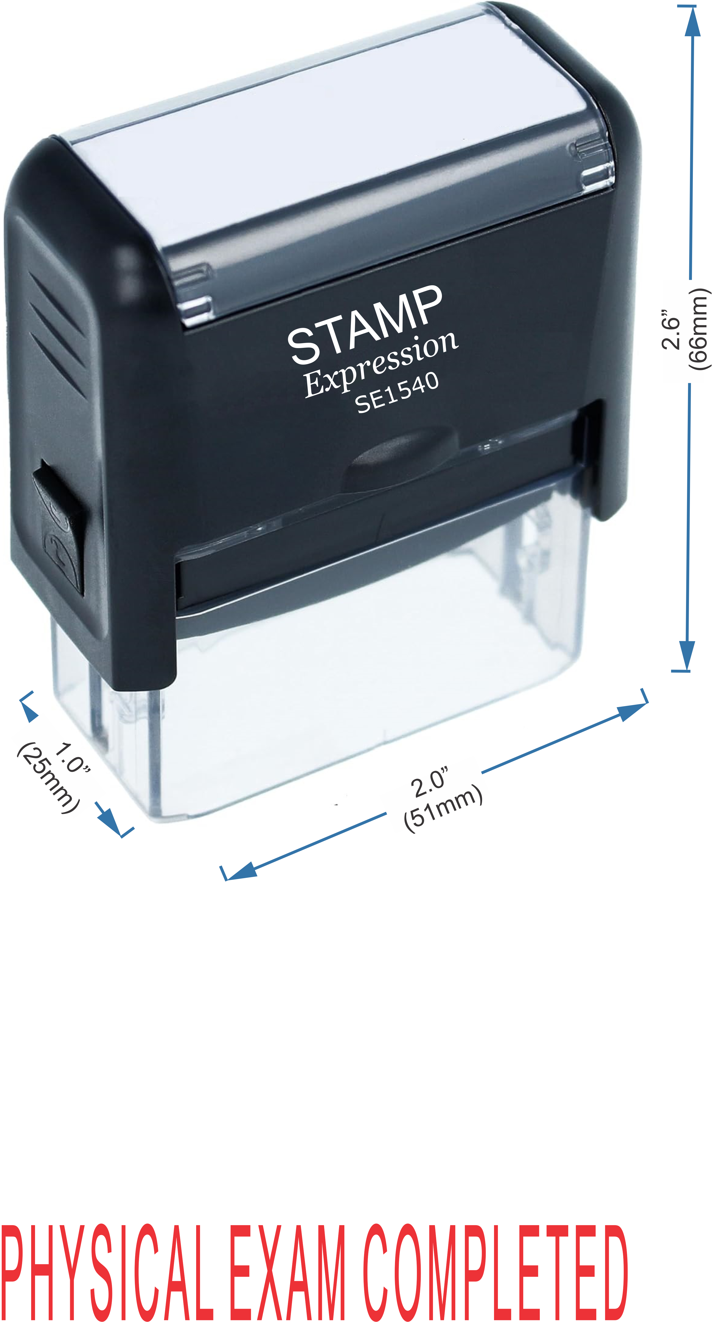 Physical Exam Completed Medical Office Self Inking Rubber Stamp (50387)
