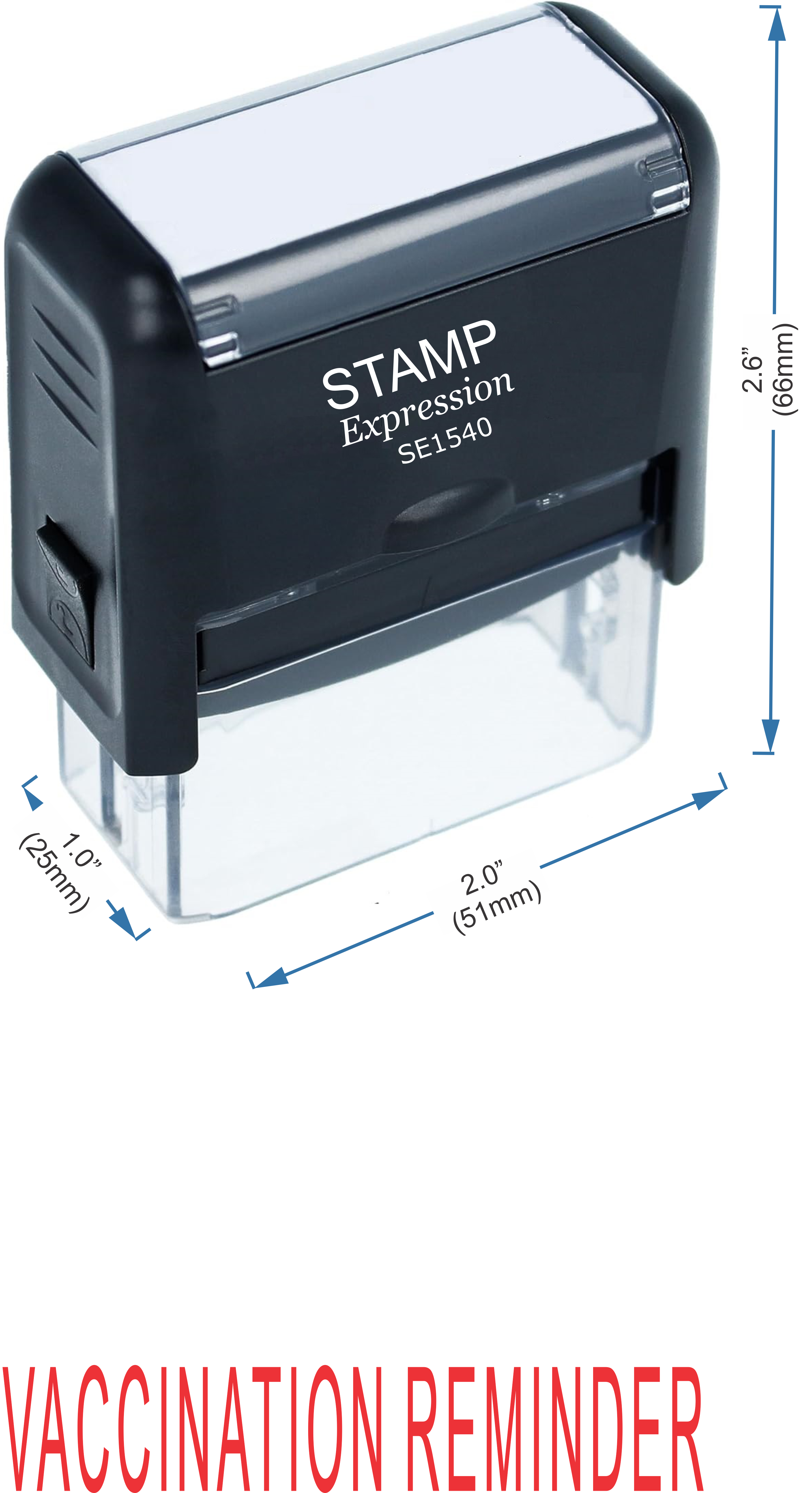 Vaccination Reminder Medical Office Self Inking Rubber Stamp (50389)