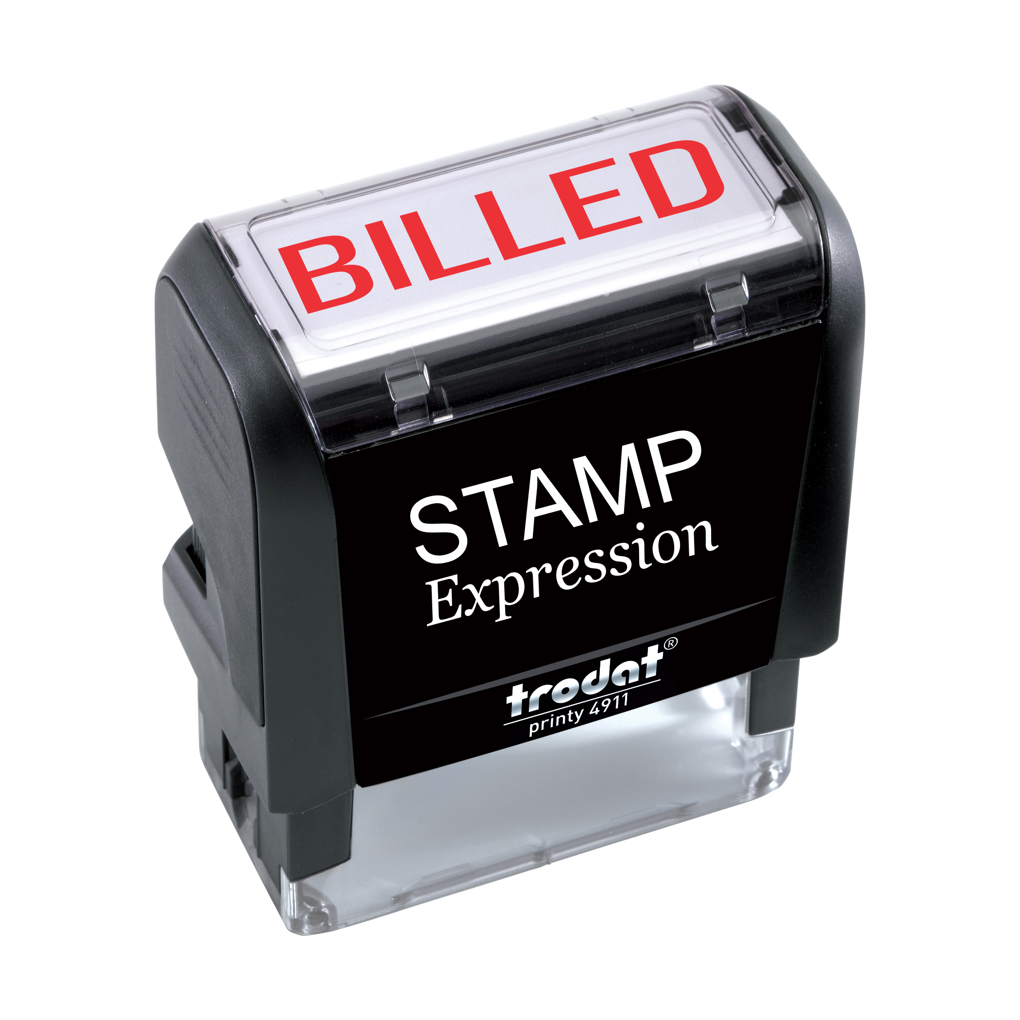 Capitalized Billed Office Self Inking Rubber Stamp