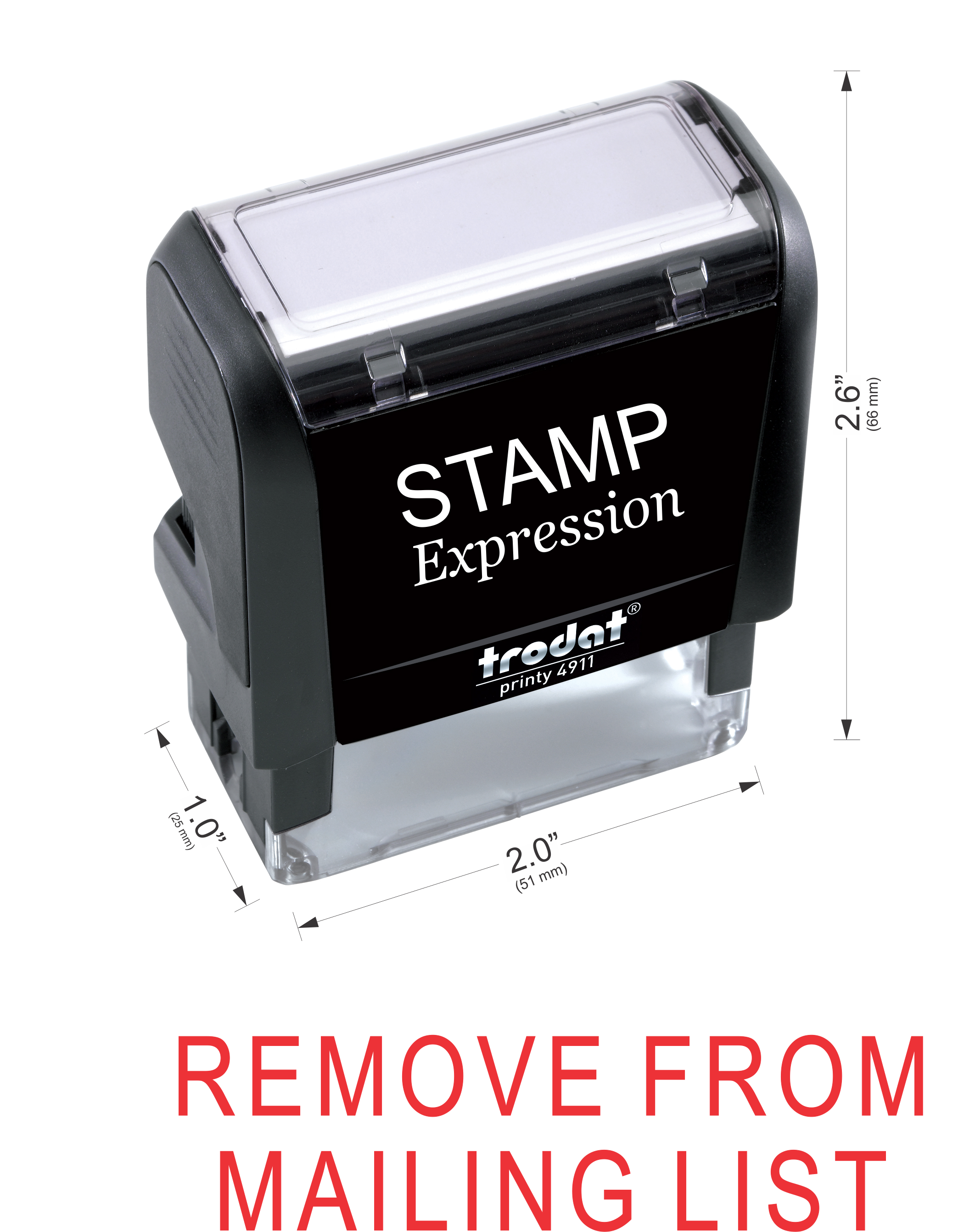 Remove From Mailing List Office Self Inking Rubber Stamp