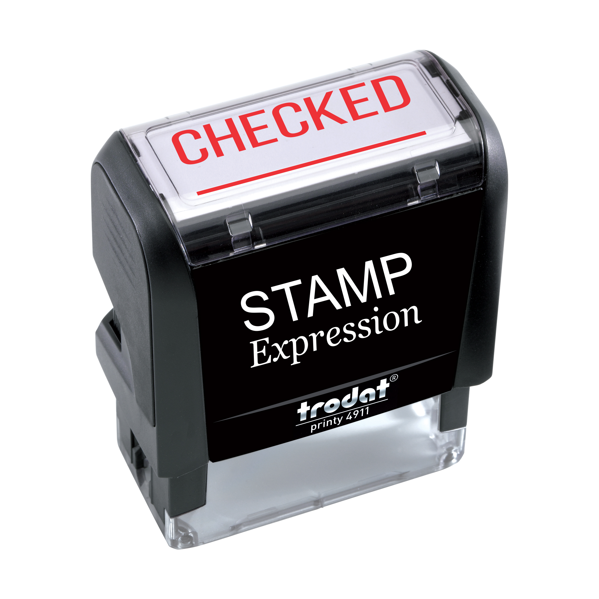 Checked with line Office Self Inking Rubber Stamp