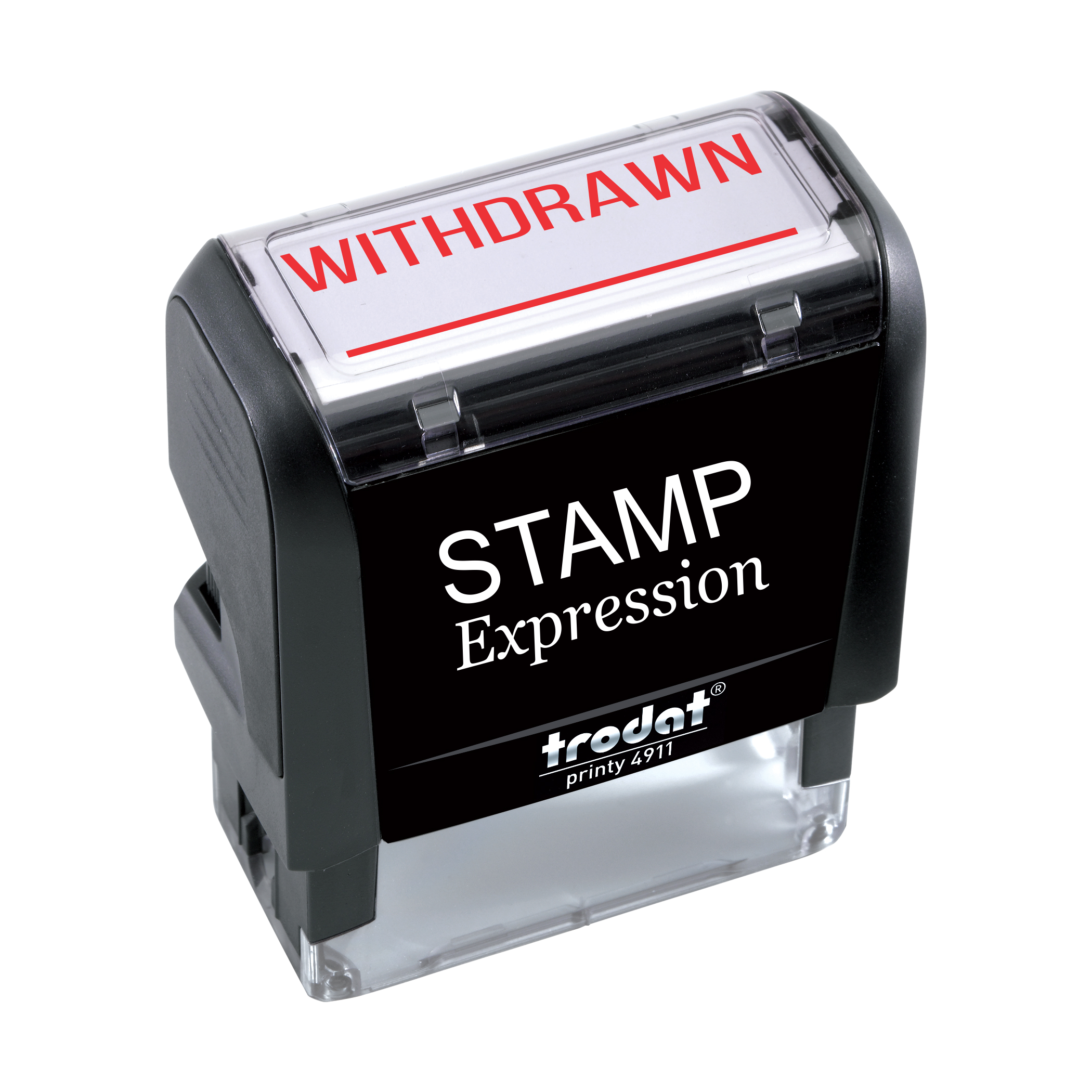 Withdrawn With Line Office Self Inking Rubber Stamp