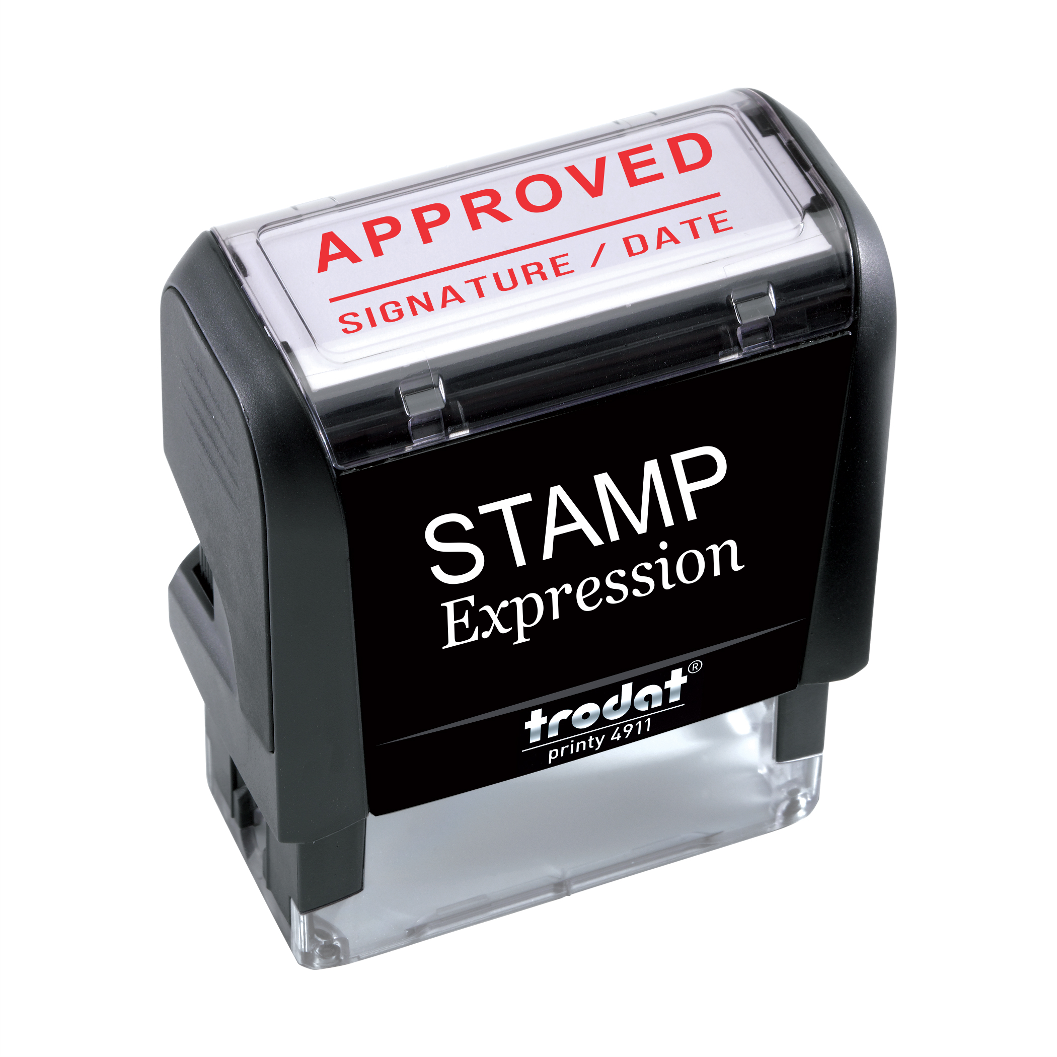 Approved Signature and Date with Line Office Self Inking Rubber Stamp
