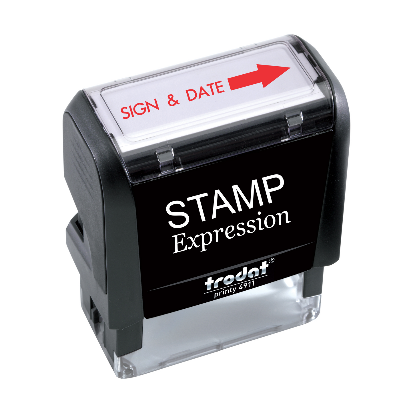 Sign and Date with Arrow Office Self Inking Rubber Stamp (SH-5877)