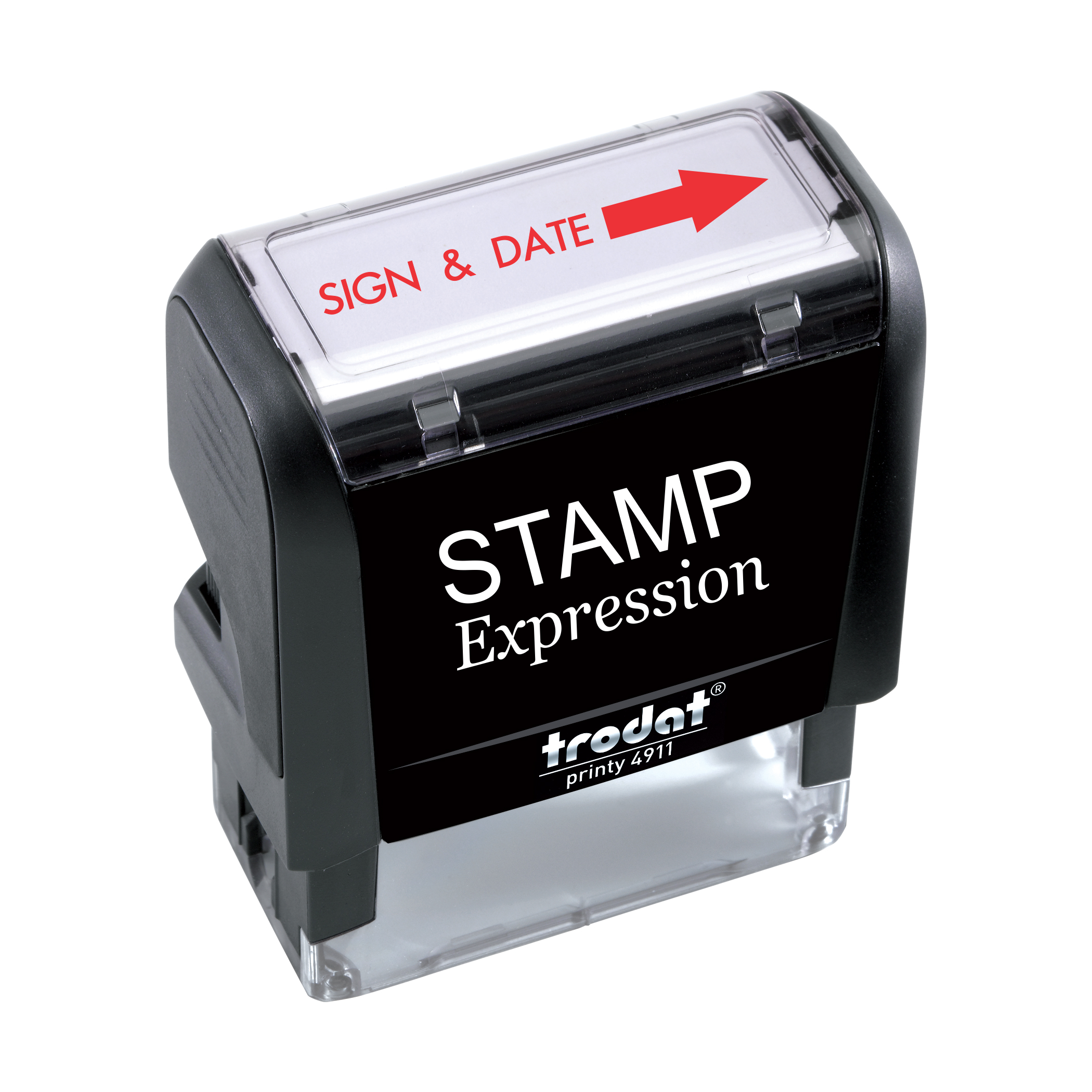 Sign and Date with Arrow Office Self Inking Rubber Stamp