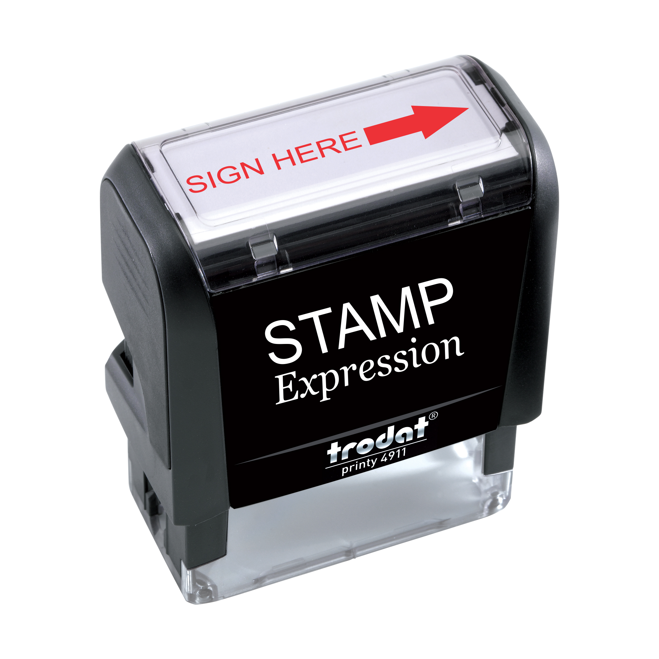 Sign Here with Arrow Office Self Inking Rubber Stamp