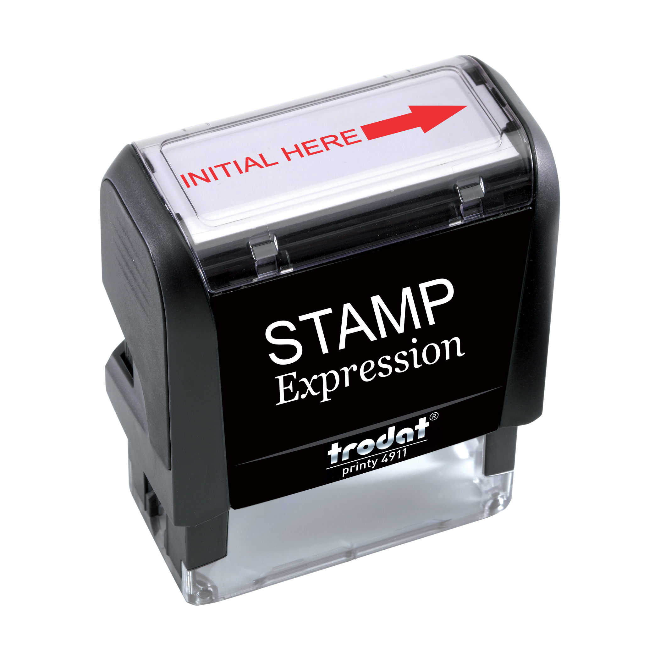 Initial Here with Arrow Office Self Inking Rubber Stamp