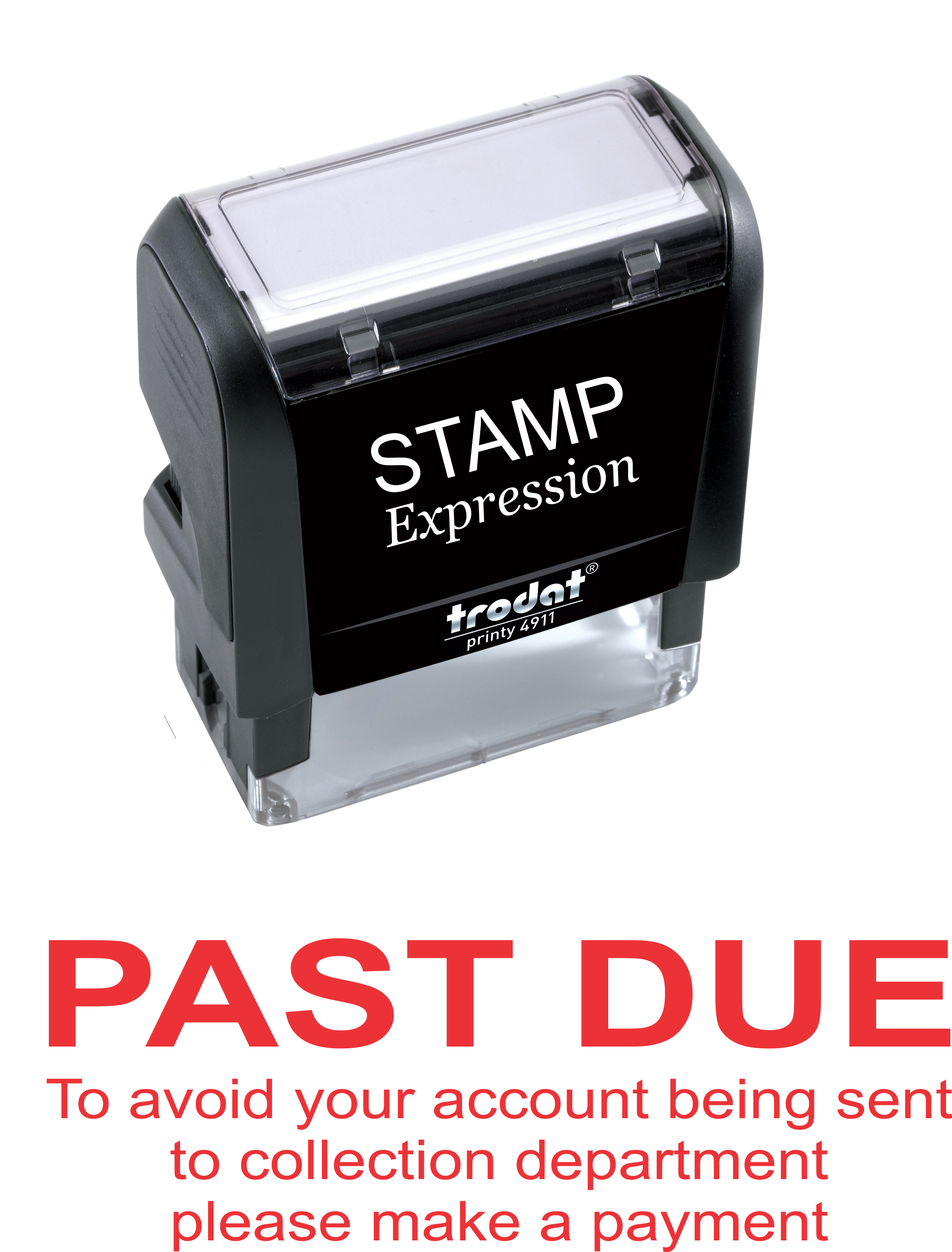 Past Due Avoid Account Being Sent to Collection Office Self Inking Rubber Stamp