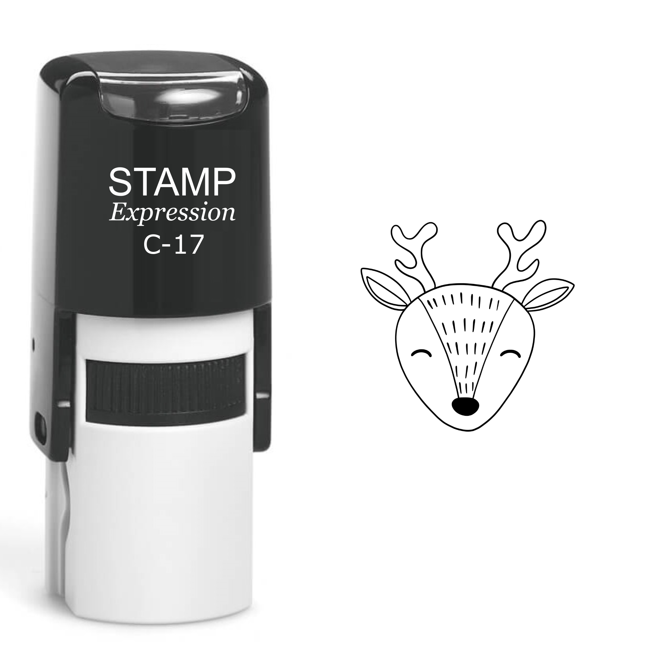 Reindeer Head Self Inking Rubber Stamp (SH-60198)