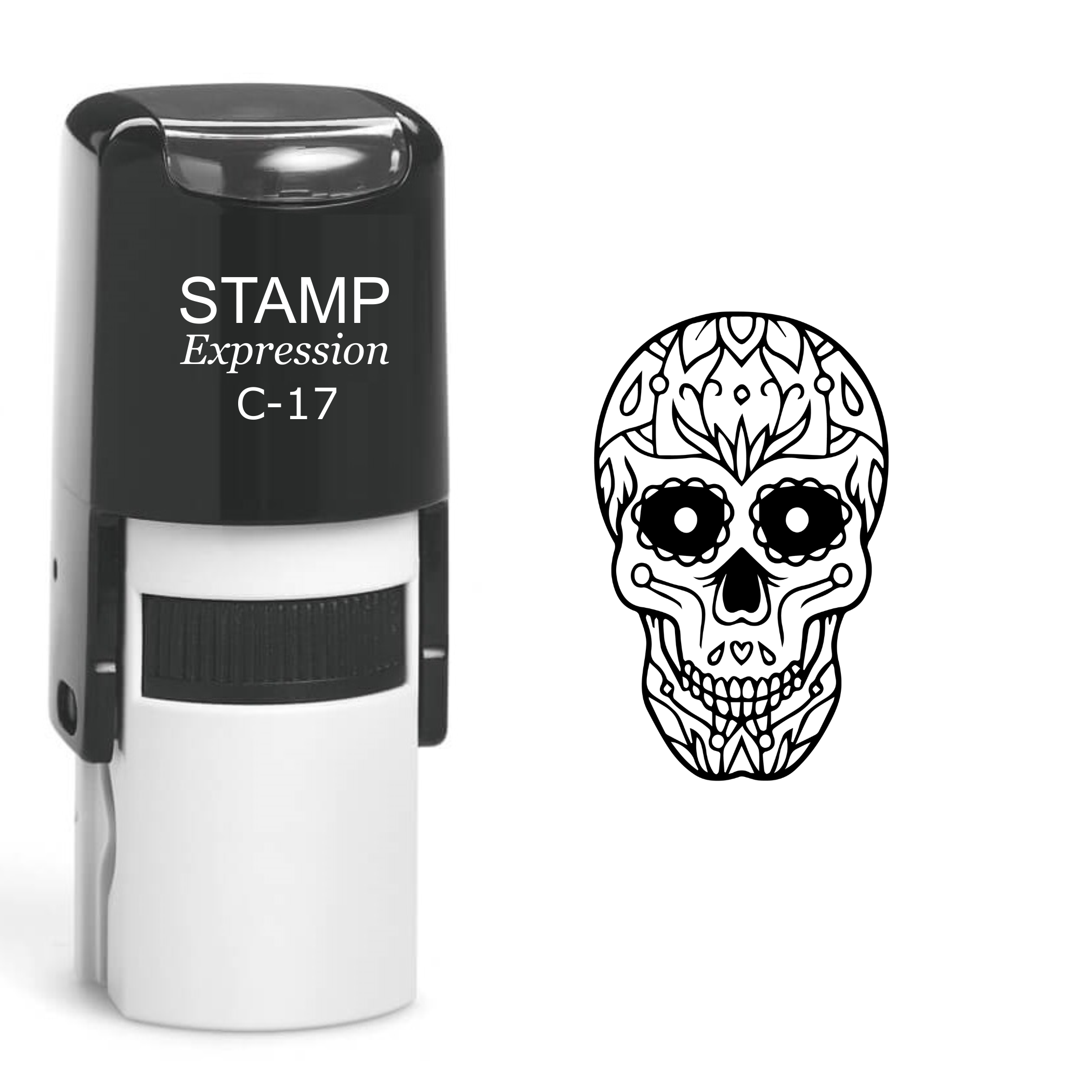 Surar Sugar Skull Calavera Day Of The Dead Self Inking Rubber Stamp (SH-60372)