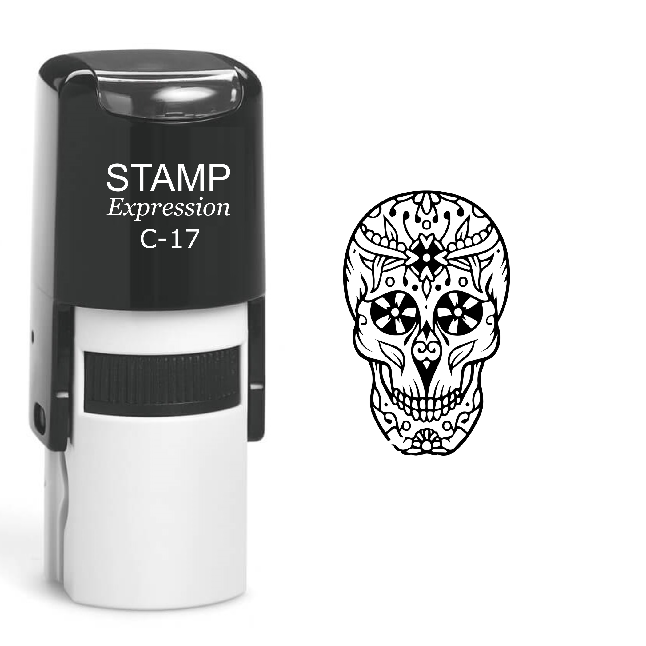 Sugar Skull Calavera Day Of The Dead Self Inking Rubber Stamp (SH-60374)