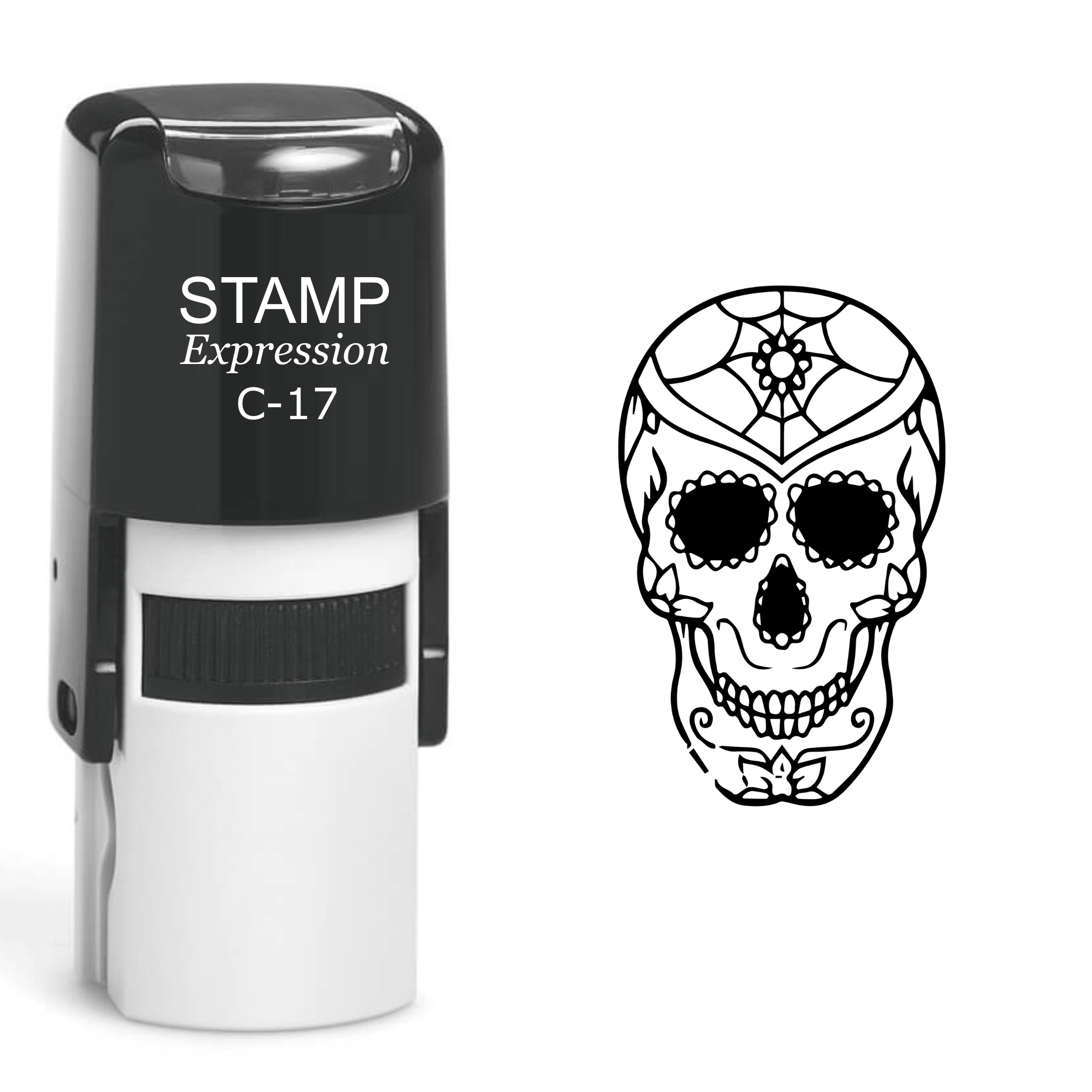 Sugar Skull Calavera Day Of The Dead Self Inking Rubber Stamp (SH-60375)