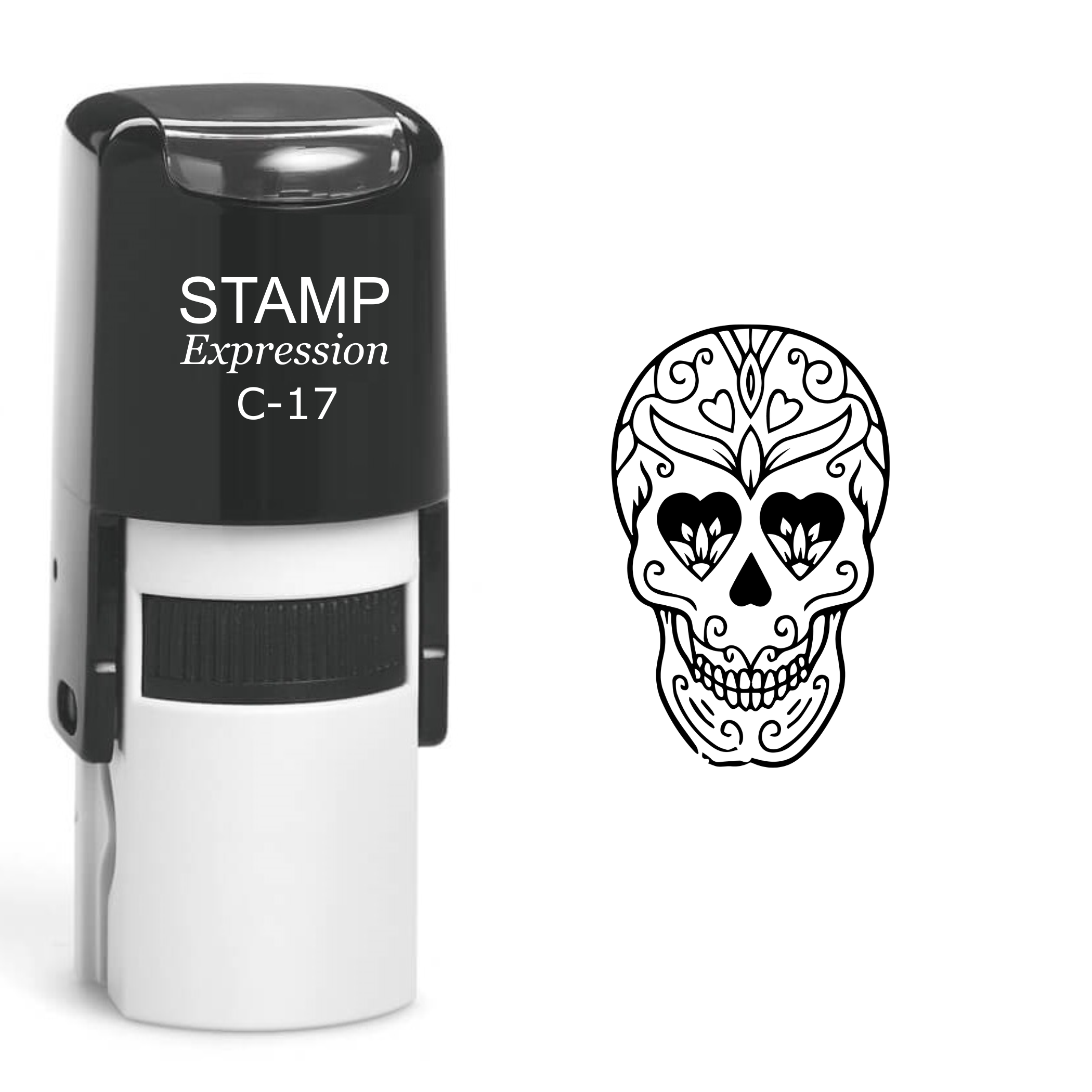 Sugar Skull Calavera Day Of The Dead Self Inking Rubber Stamp (SH-60378)