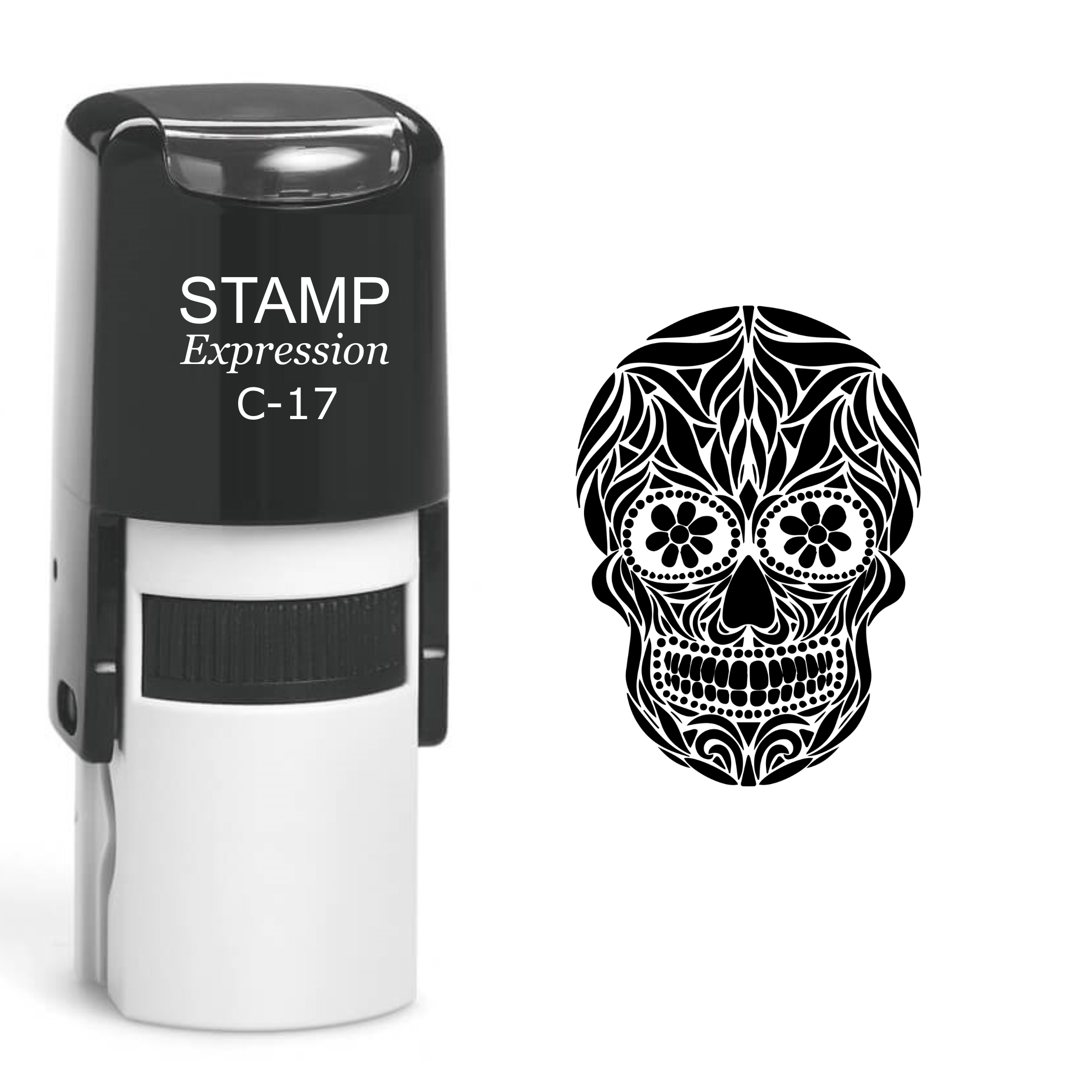 Sugar Skull Calavera Day Of The Dead Self Inking Rubber Stamp (SH-60401)