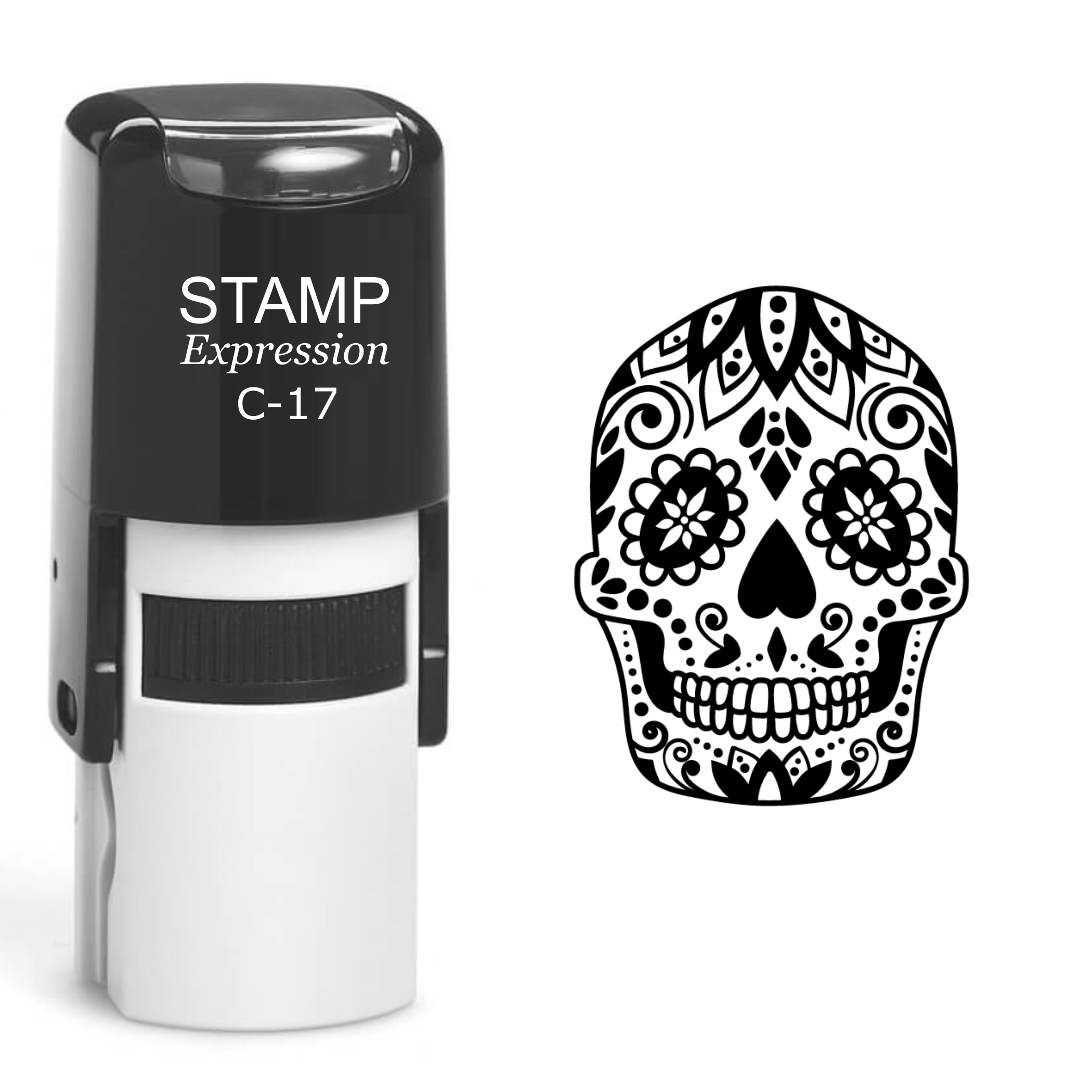 Sugar Skull Calavera Day Of The Dead Self Inking Rubber Stamp (SH-60527)