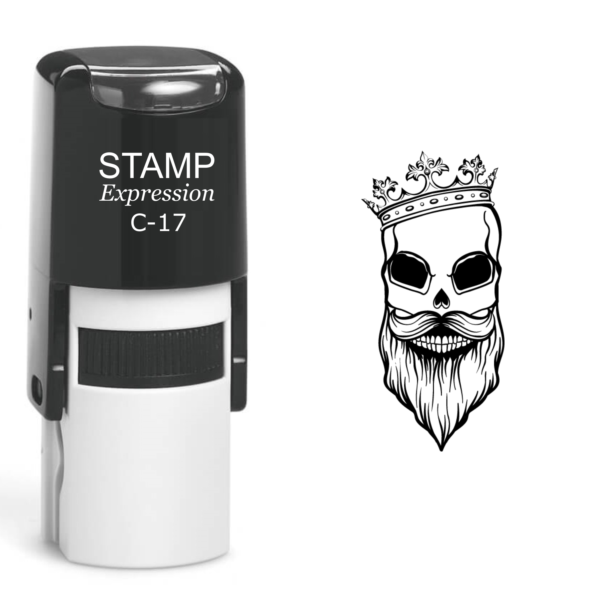 Bearded Skull Self Inking Rubber Stamp (SH-60610)