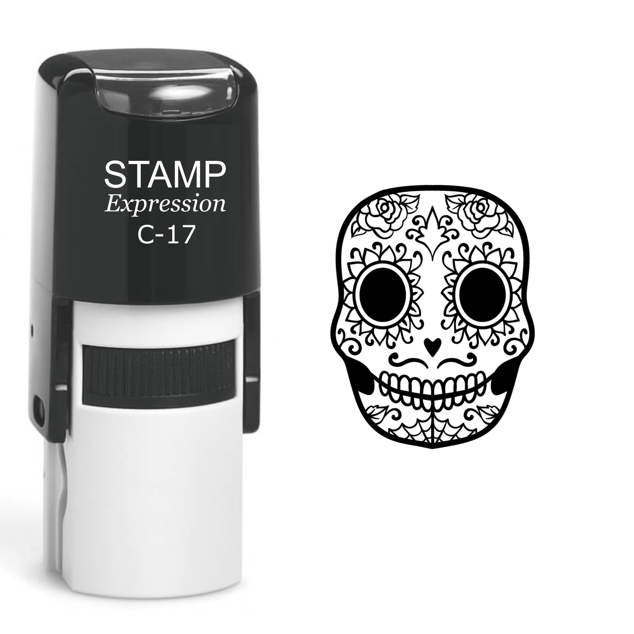 Sugar Skull Calavera Day Of The Dead Self Inking Rubber Stamp (SH-60623)
