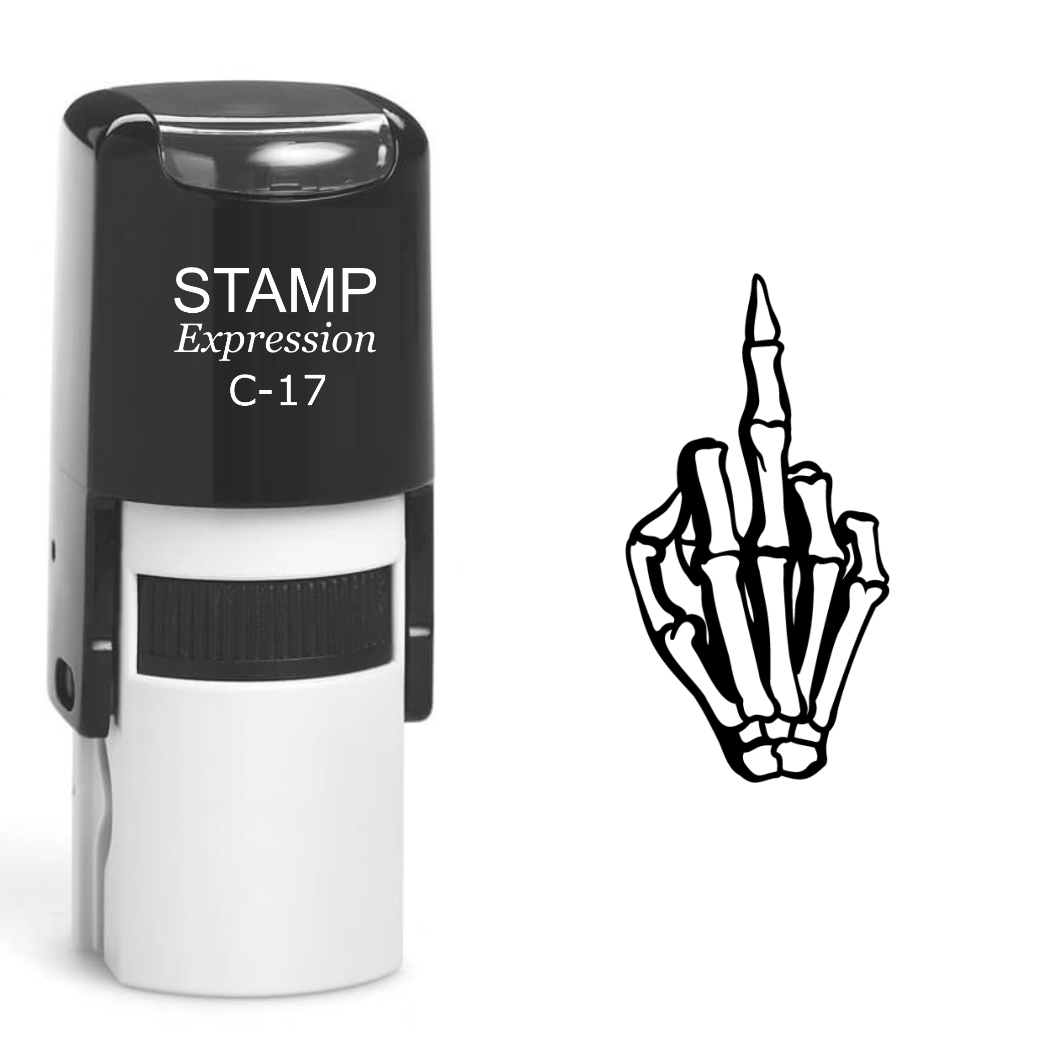 Bones Middle Finger Self Inking Rubber Stamp (SH-60638)