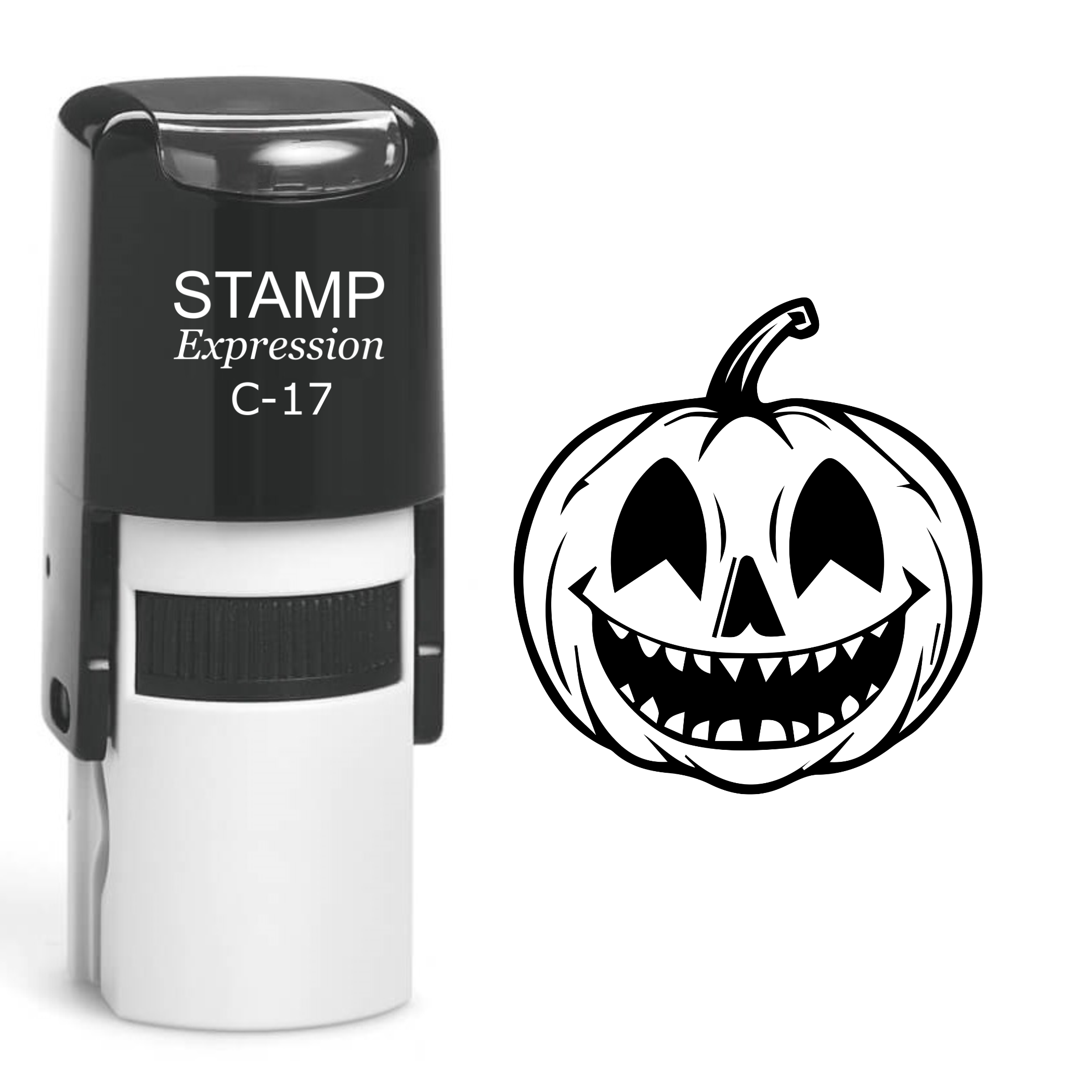 Jack-o'-Lantern Halloween Pumpkin Self Inking Rubber Stamp (SH-60933)