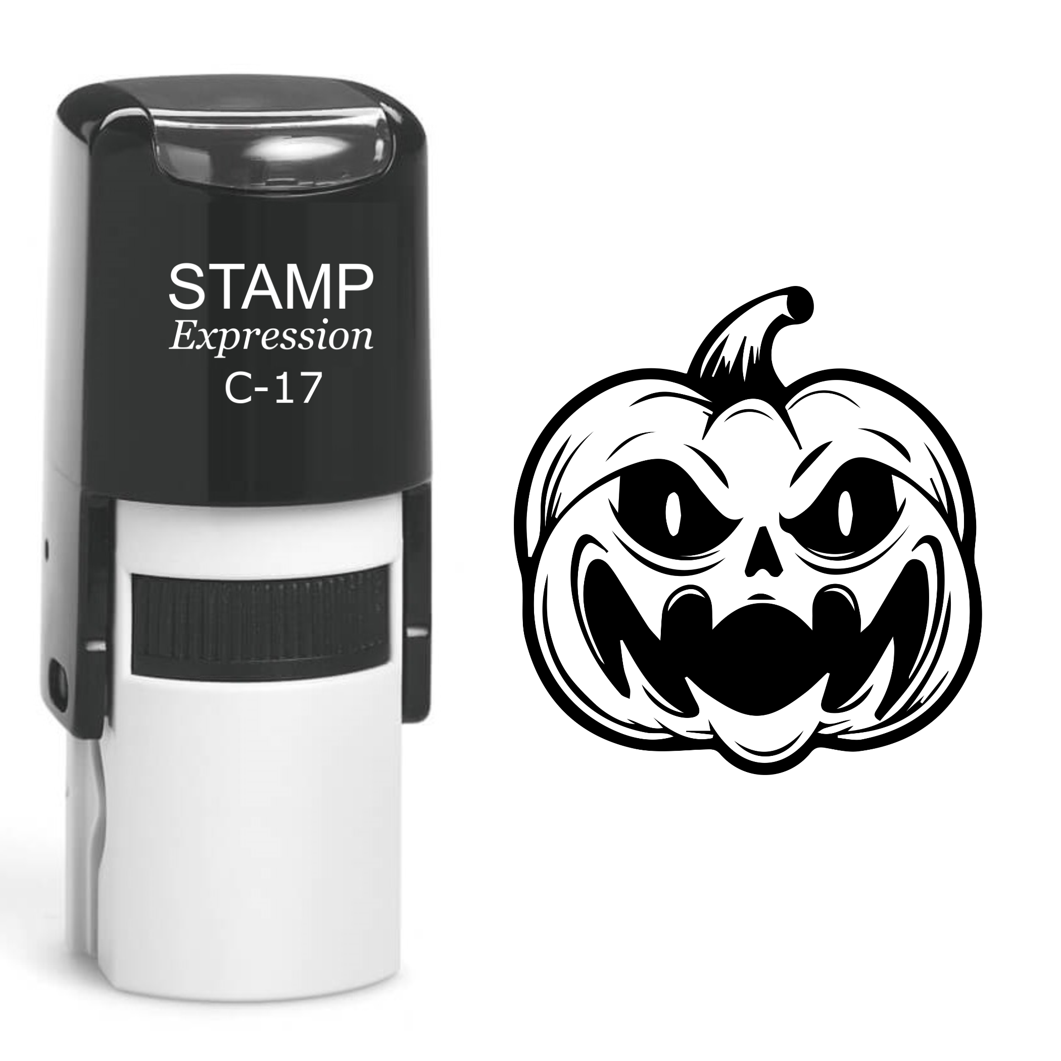 Jack-o'-Lantern Halloween Pumpkin Self Inking Rubber Stamp (SH-60935)
