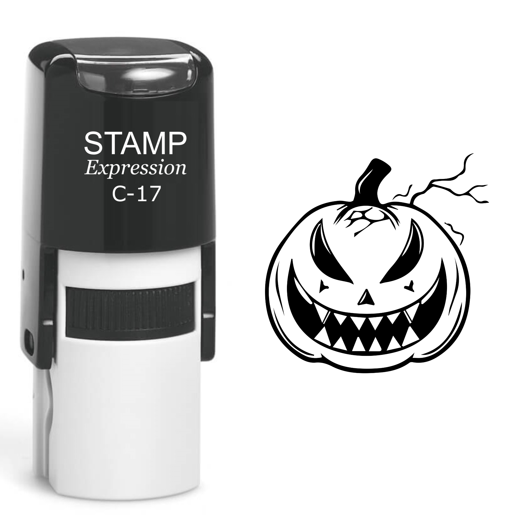 Jack-o'-Lantern Halloween Pumpkin Self Inking Rubber Stamp (SH-60937)