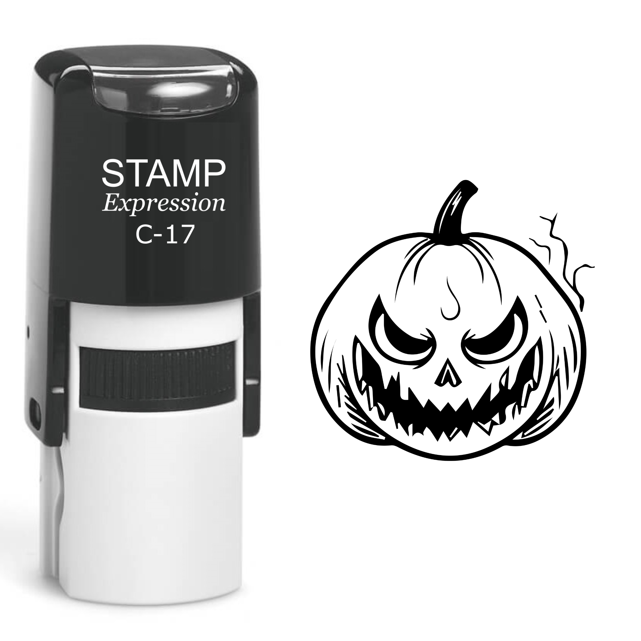 Jack-o'-Lantern Halloween Pumpkin Self Inking Rubber Stamp (SH-60938)