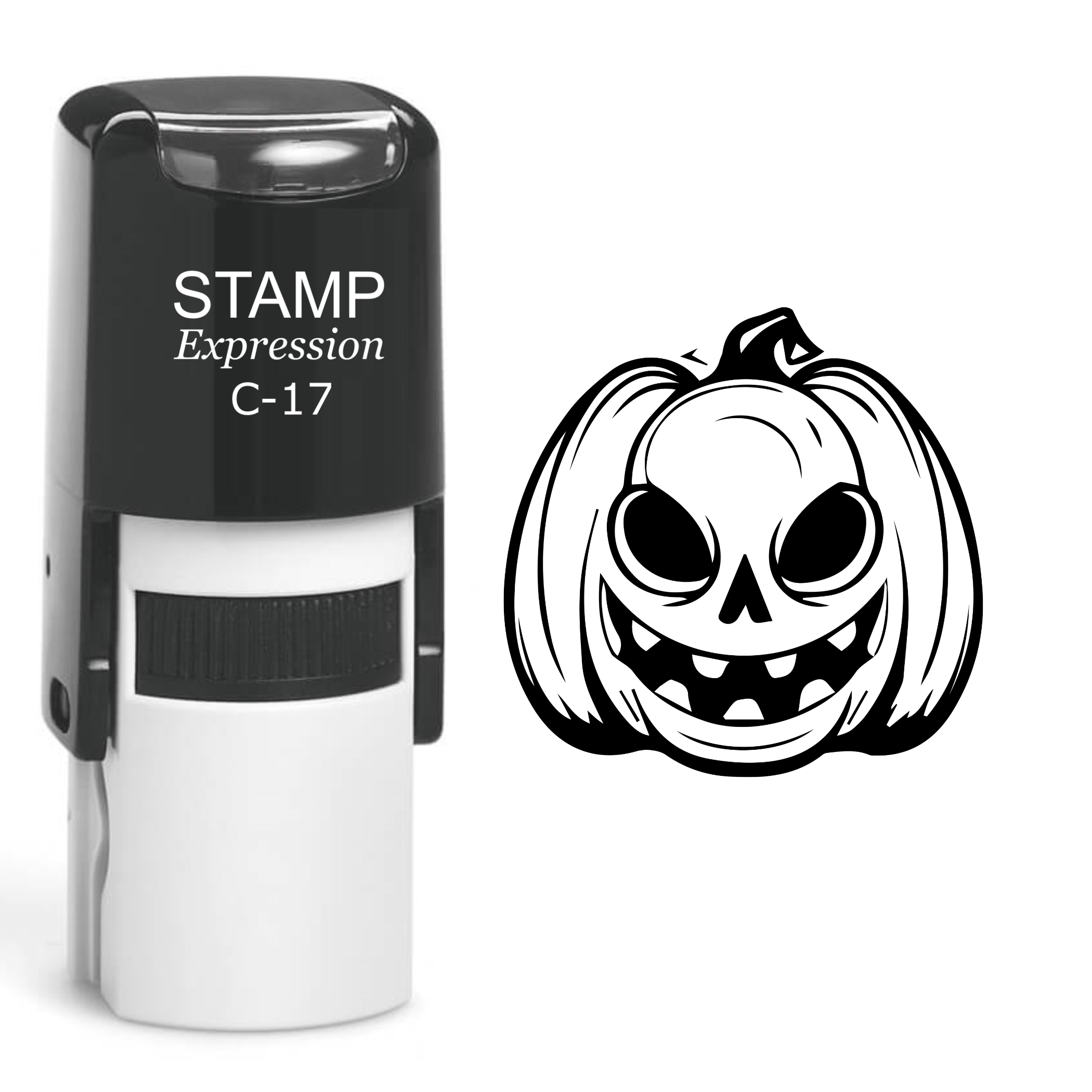 Jack-o'-Lantern Halloween Pumpkin Self Inking Rubber Stamp (SH-60940)