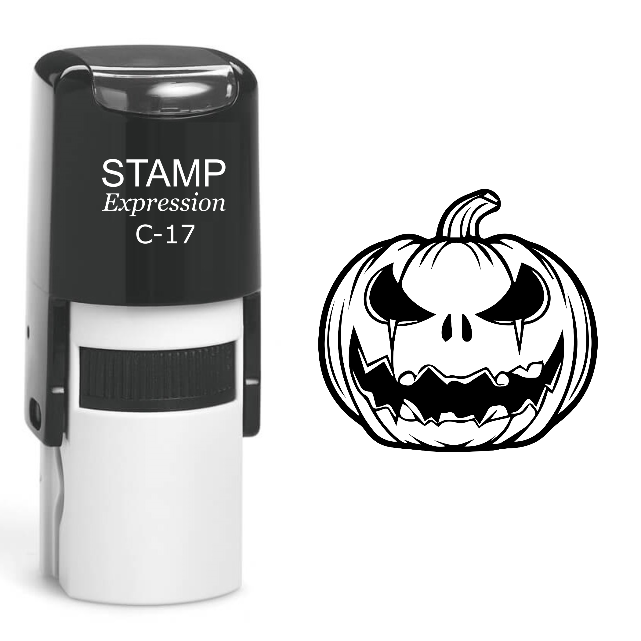 Jack-o'-Lantern Halloween Pumpkin Self Inking Rubber Stamp (SH-60950)