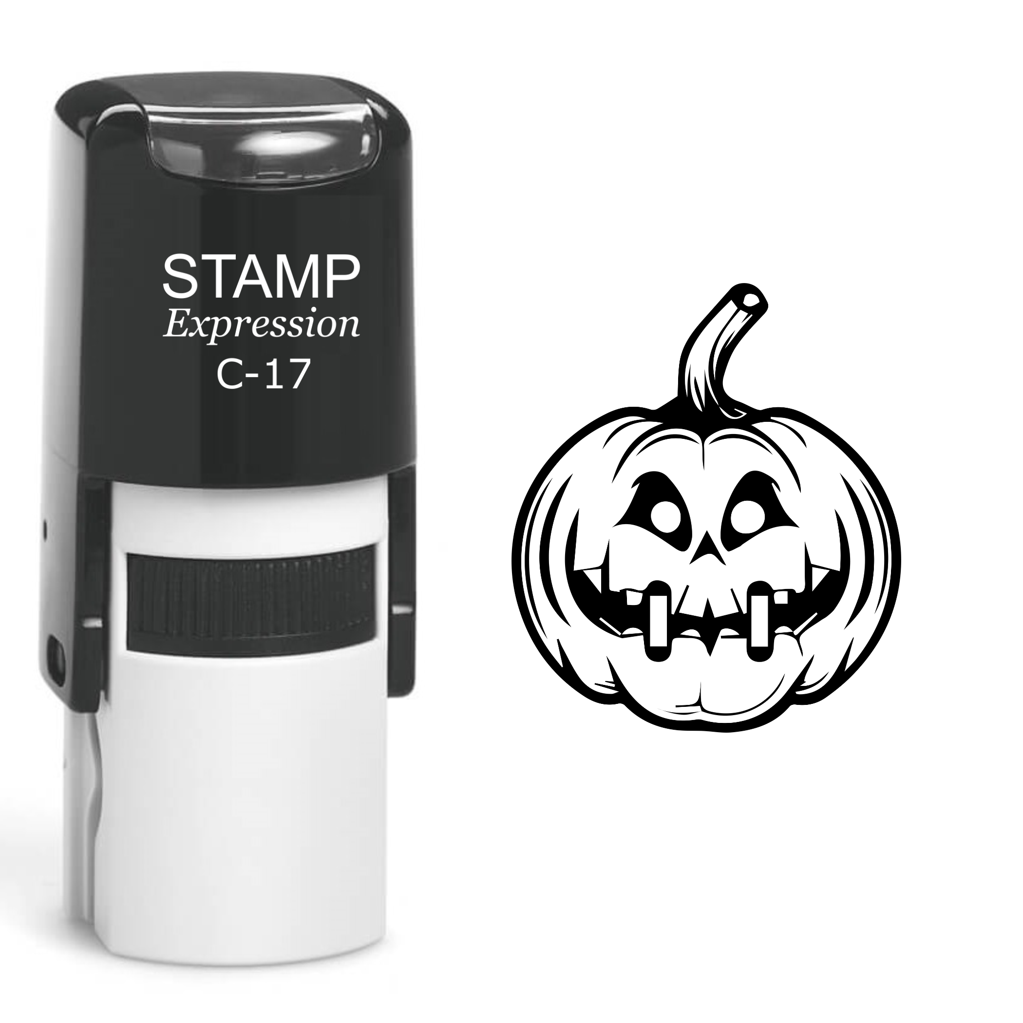 Jack-o'-Lantern Halloween Pumpkin Self Inking Rubber Stamp (SH-60970)
