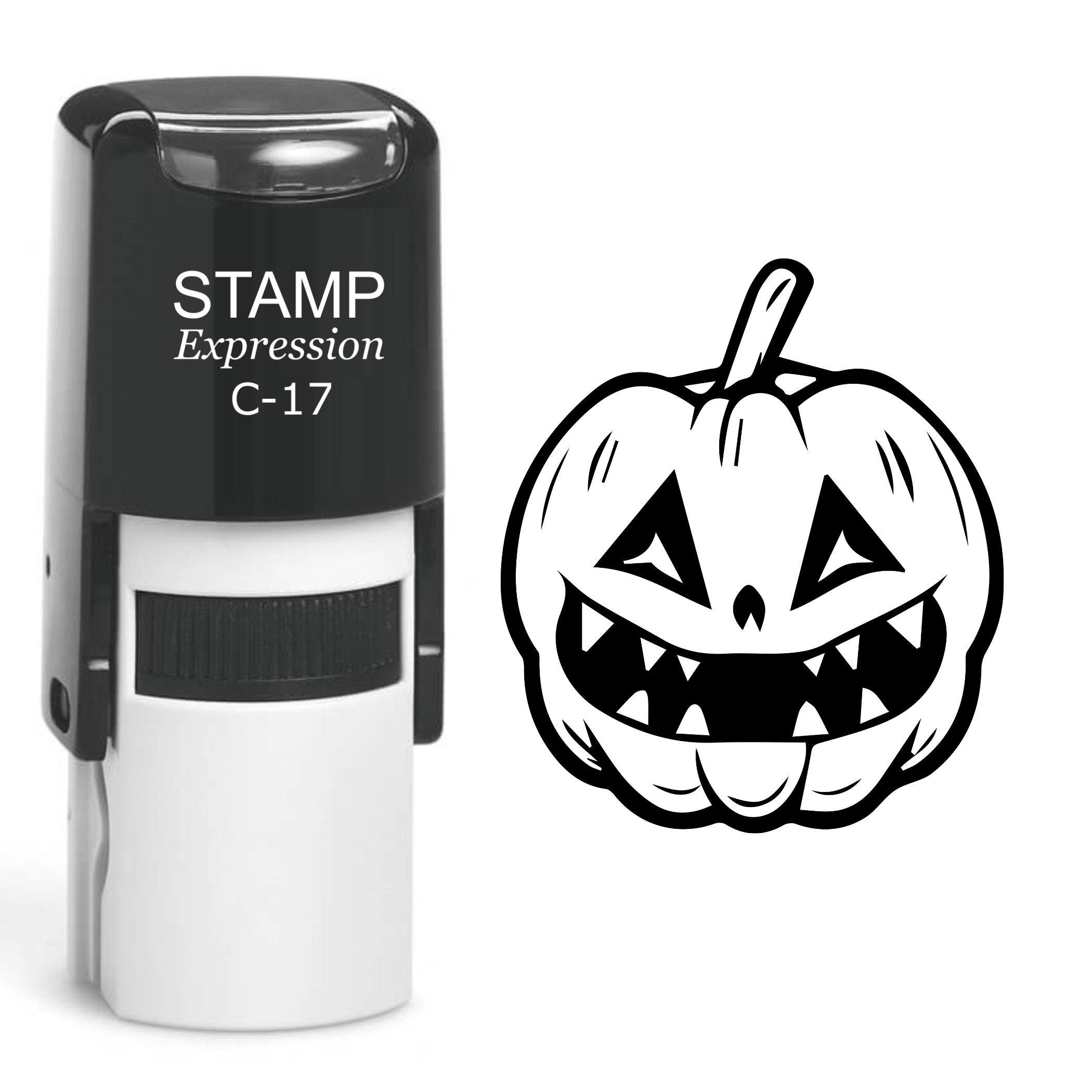 Jack-o'-Lantern Halloween Pumpkin Self Inking Rubber Stamp (SH-60973)