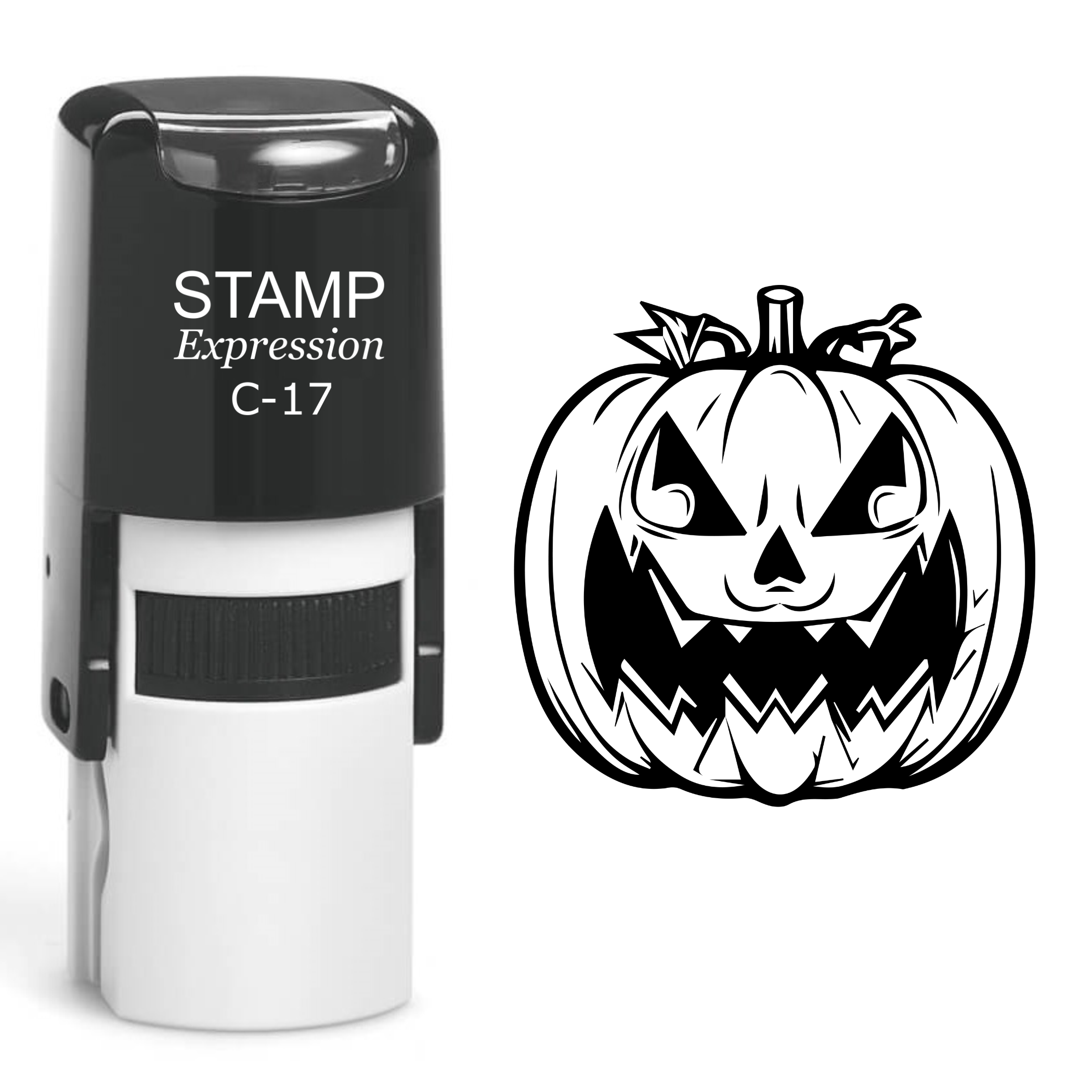 Jack-o'-Lantern Halloween Pumpkin Self Inking Rubber Stamp (SH-60976)