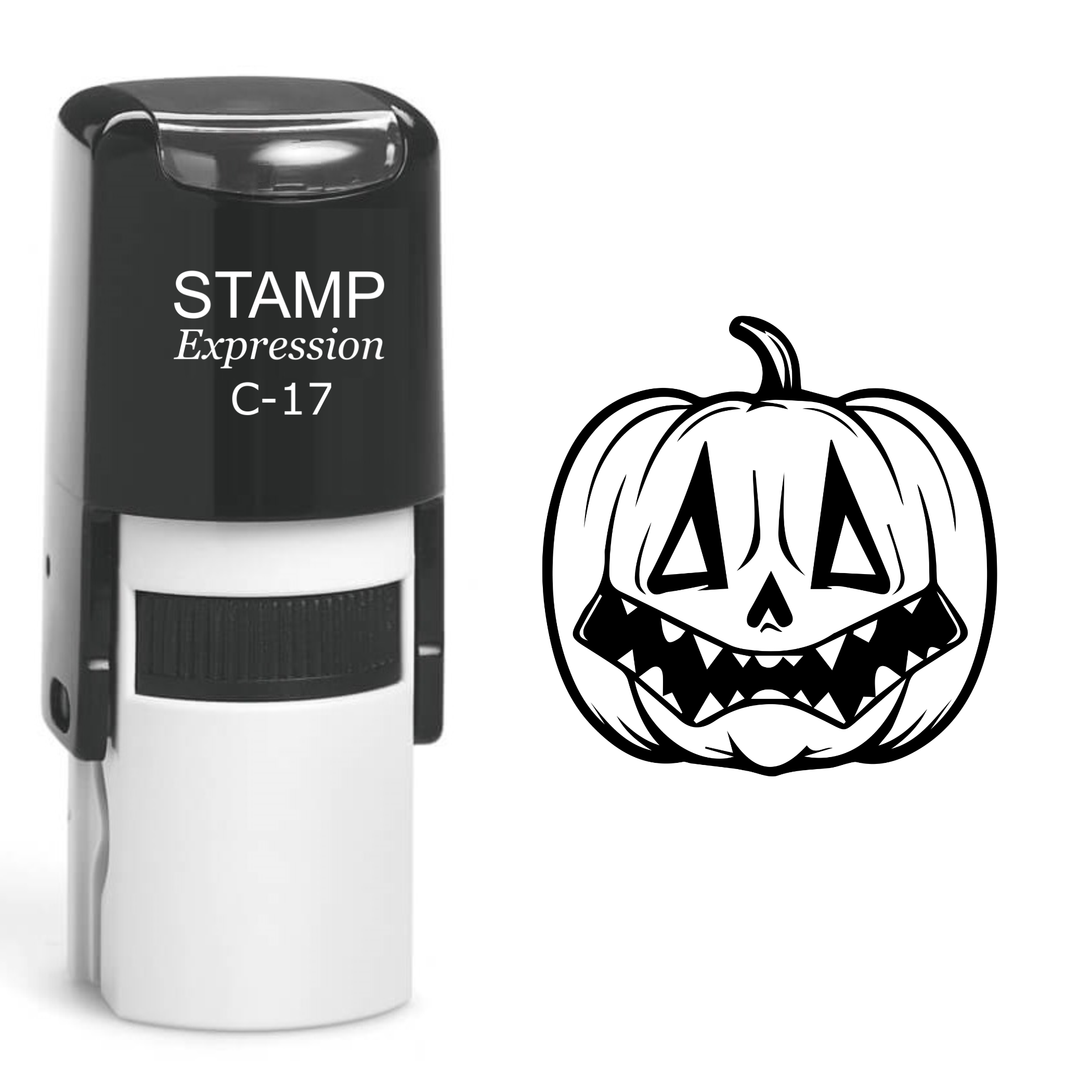 Jack-o'-Lantern Halloween Pumpkin Self Inking Rubber Stamp (SH-60983)
