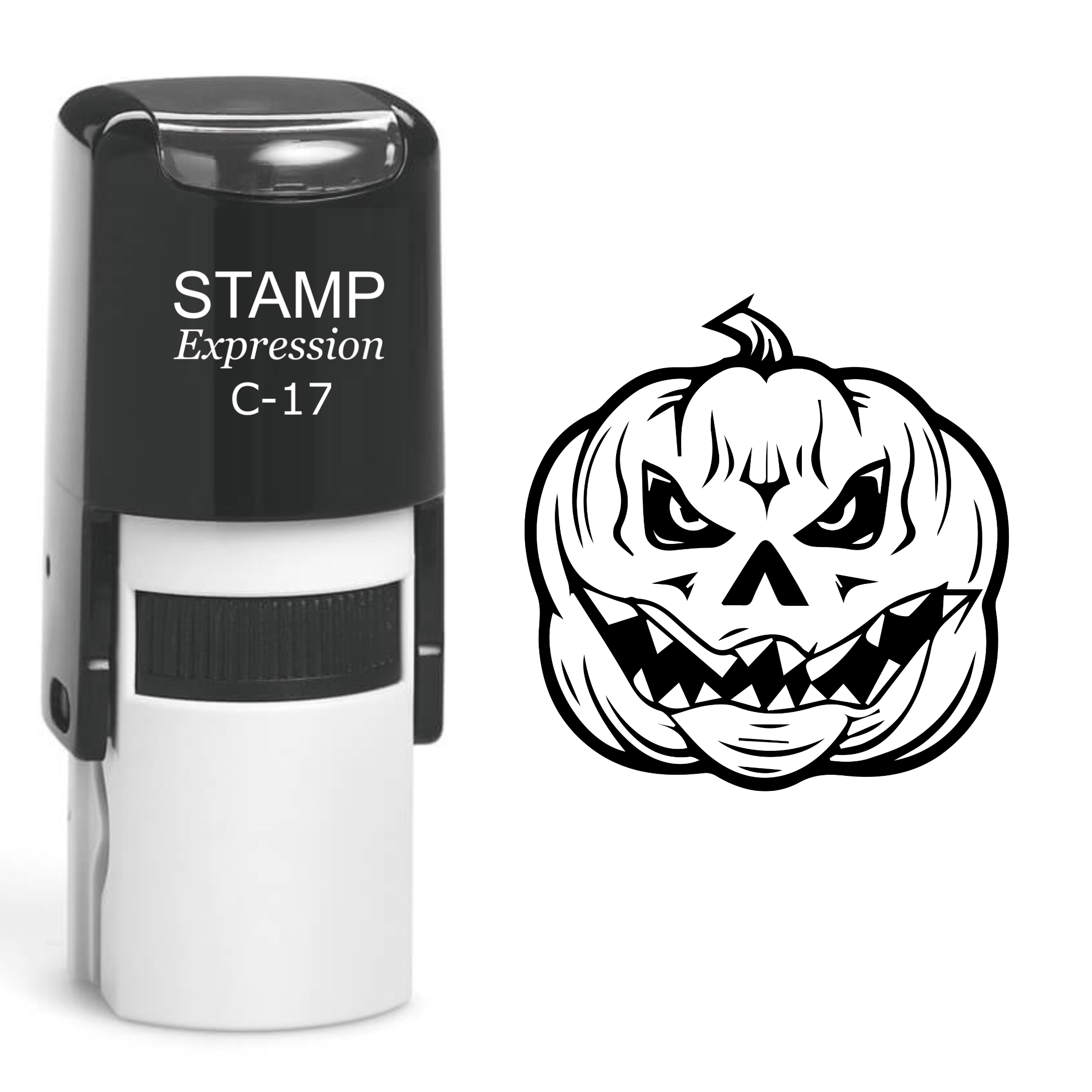 Jack-o'-Lantern Halloween Pumpkin Self Inking Rubber Stamp (SH-60991)