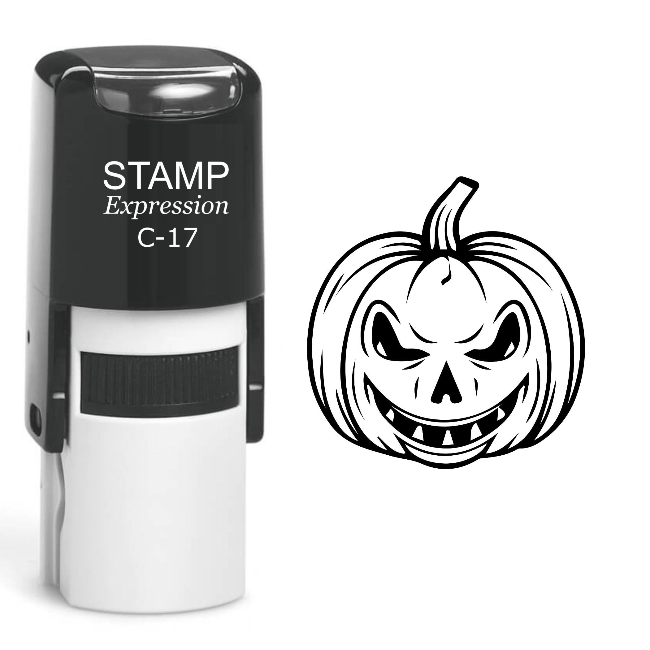 Jack-o'-Lantern Halloween Pumpkin Self Inking Rubber Stamp (SH-60996)