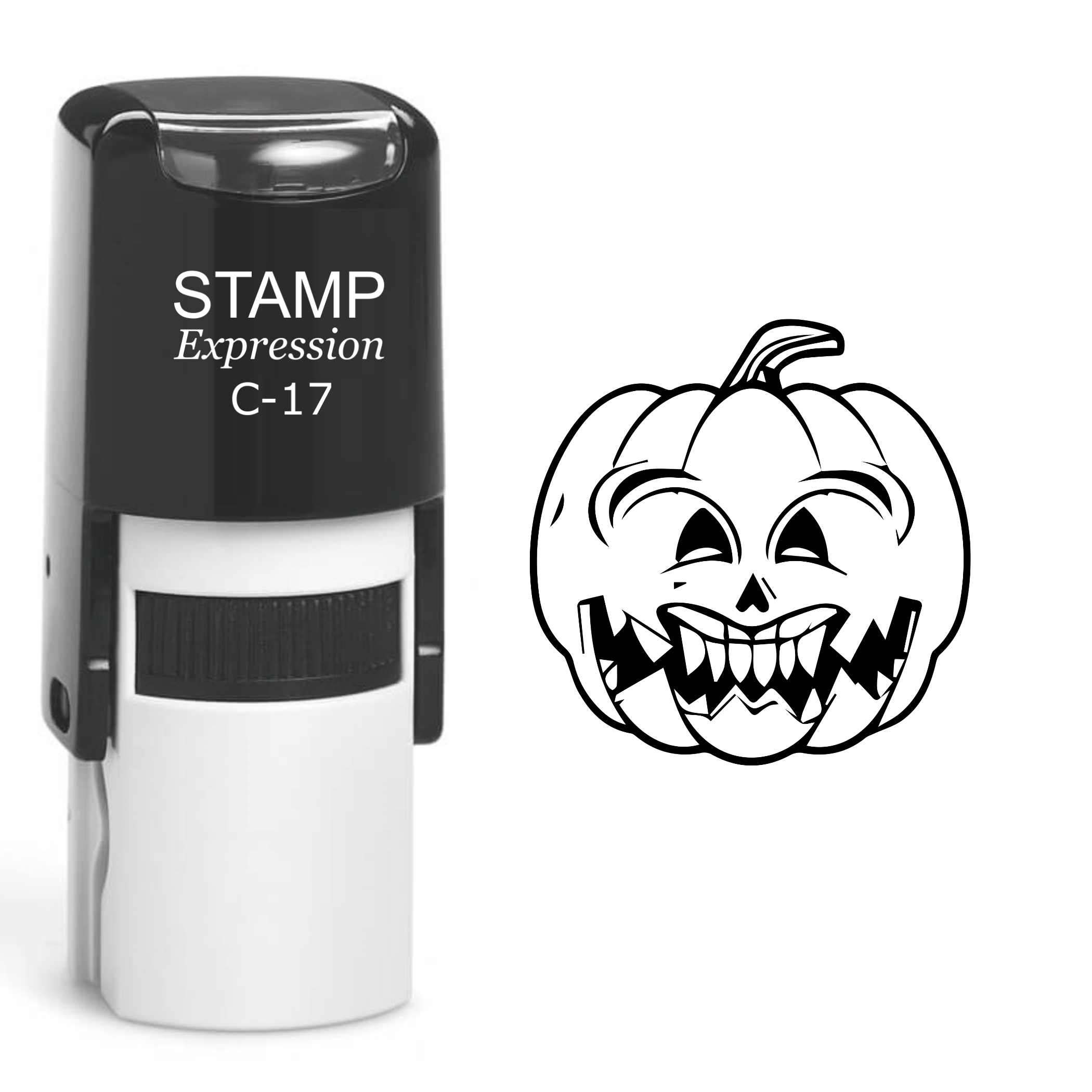 Jack-o'-Lantern Halloween Pumpkin Self Inking Rubber Stamp (SH-60997)