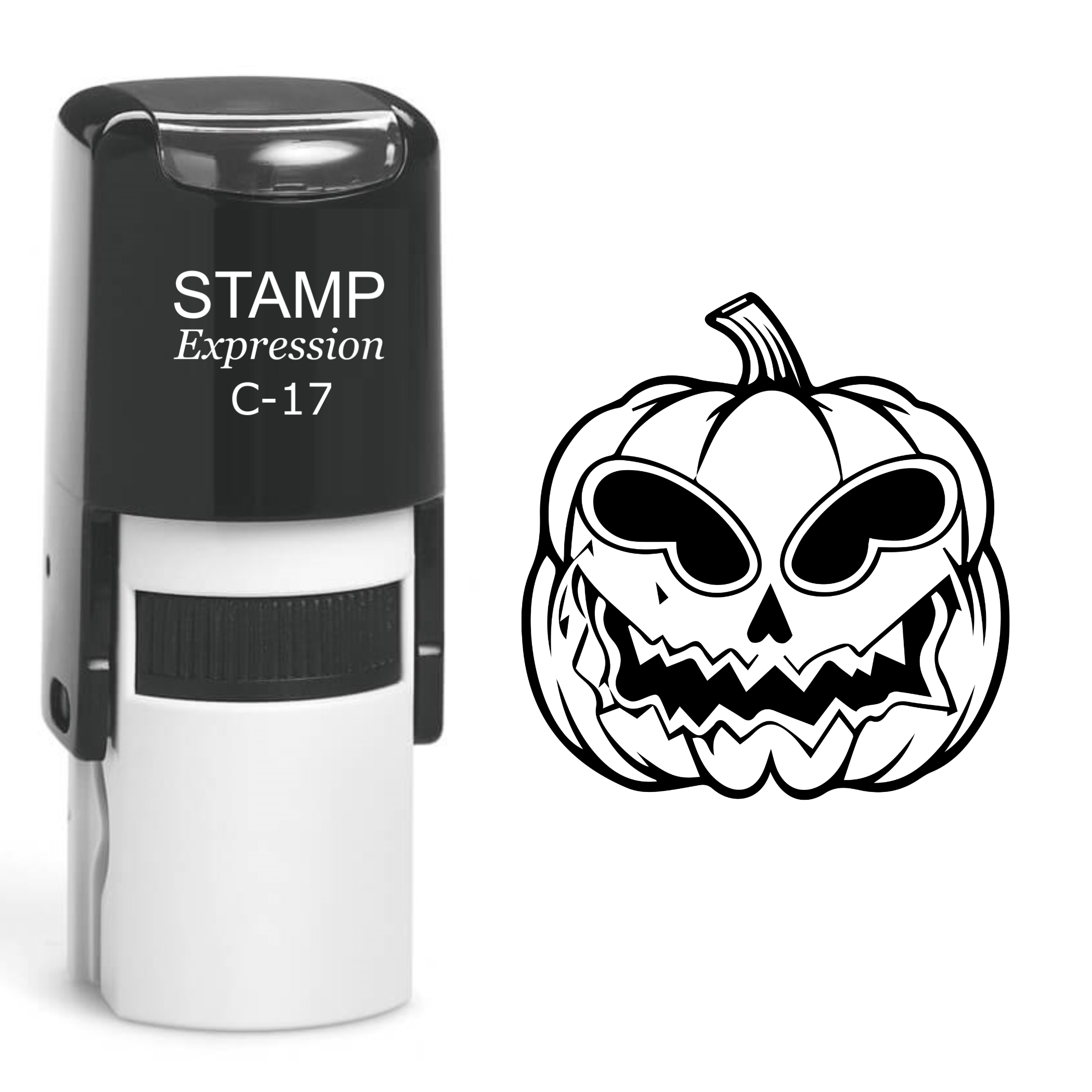 Jack-o'-Lantern Halloween Pumpkin Self Inking Rubber Stamp (SH-61000)