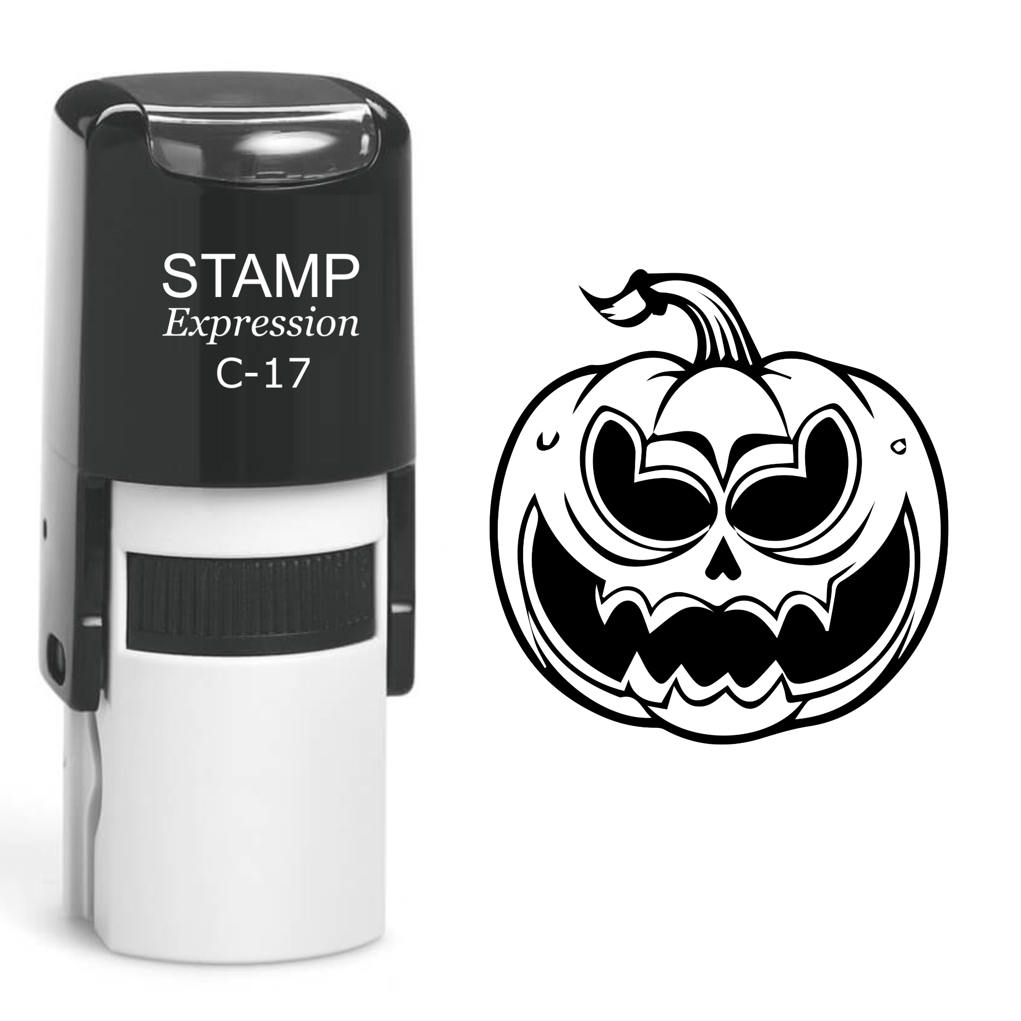 Jack-o'-Lantern Halloween Pumpkin Self Inking Rubber Stamp (SH-61002)