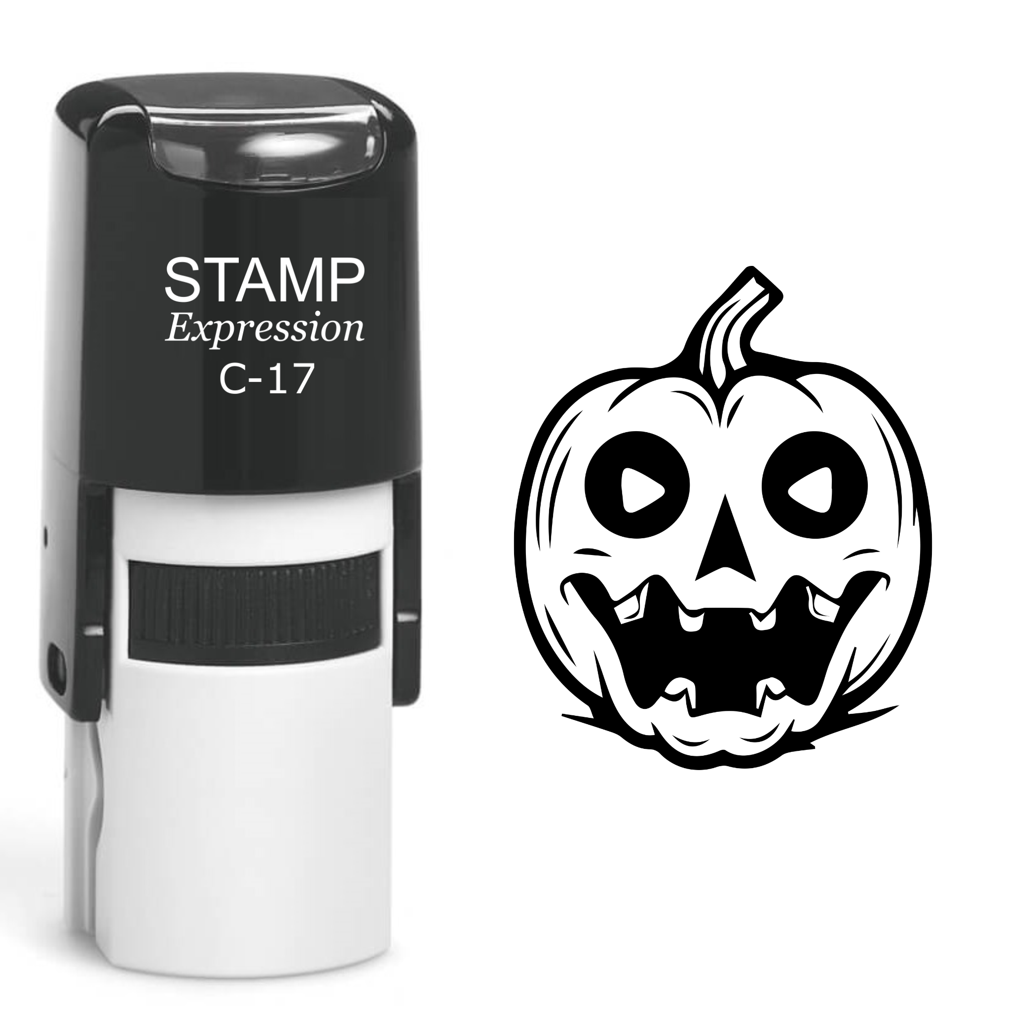 Jack-o'-Lantern Halloween Pumpkin Self Inking Rubber Stamp (SH-61003)