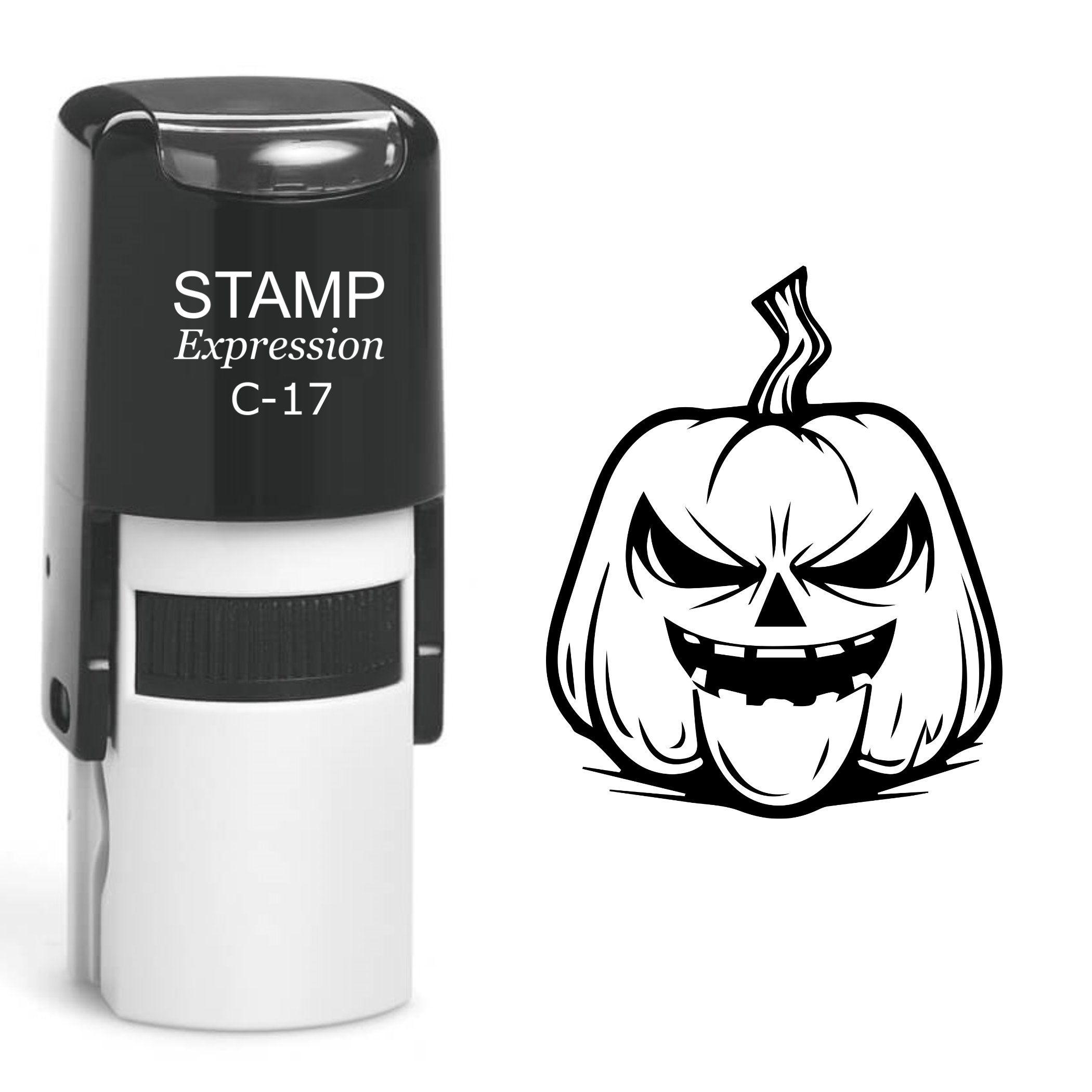 Jack-o'-Lantern Halloween Pumpkin Self Inking Rubber Stamp (SH-61004)