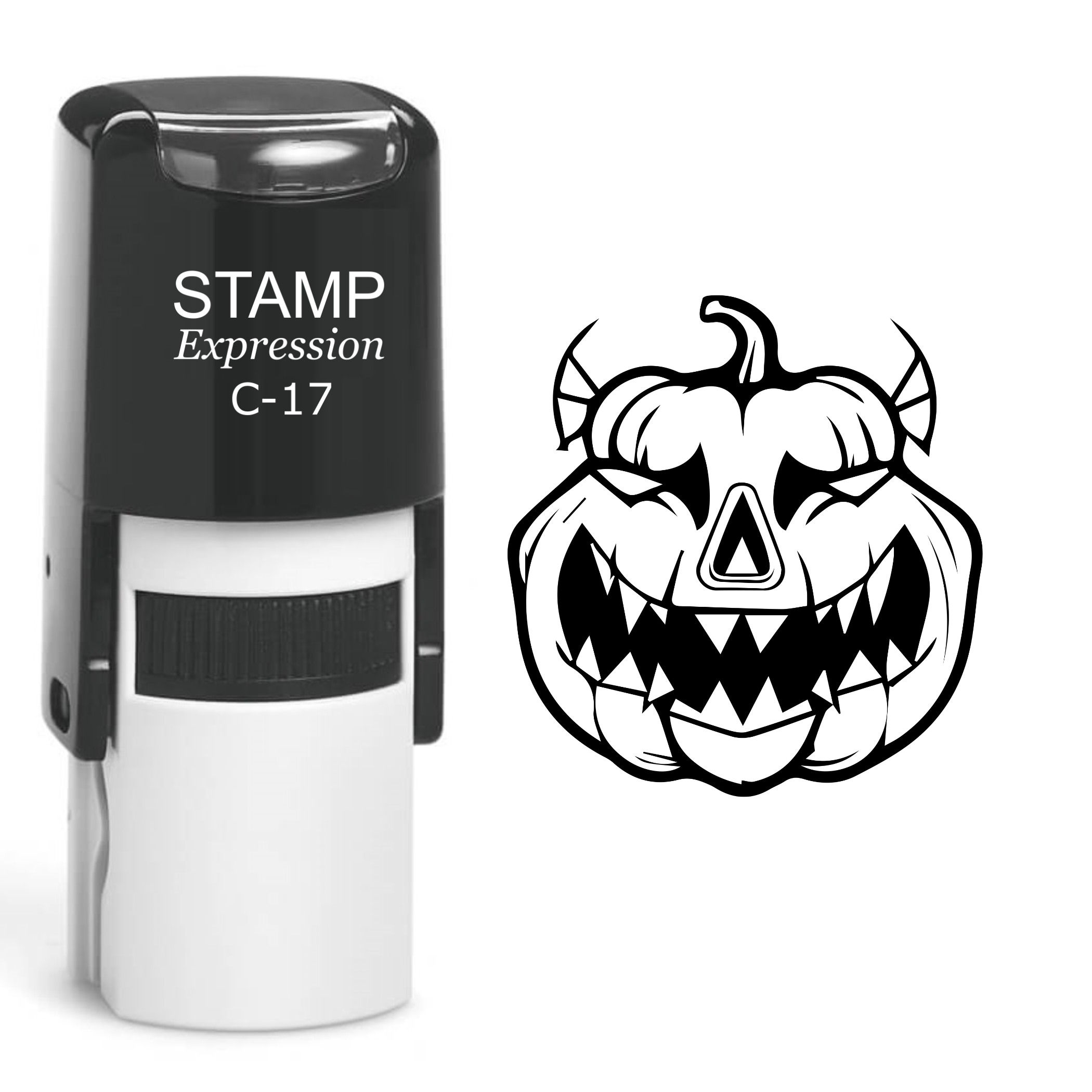 Jack-o'-Lantern Halloween Pumpkin Self Inking Rubber Stamp (SH-61012)