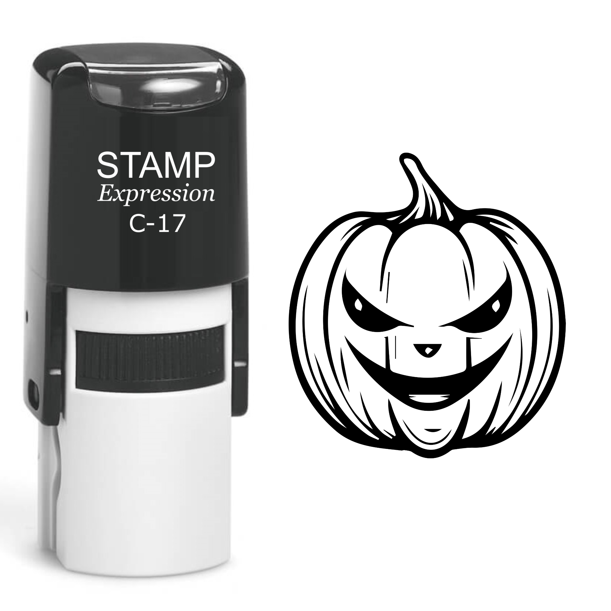 Jack-o'-Lantern Halloween Pumpkin Self Inking Rubber Stamp (SH-61019)