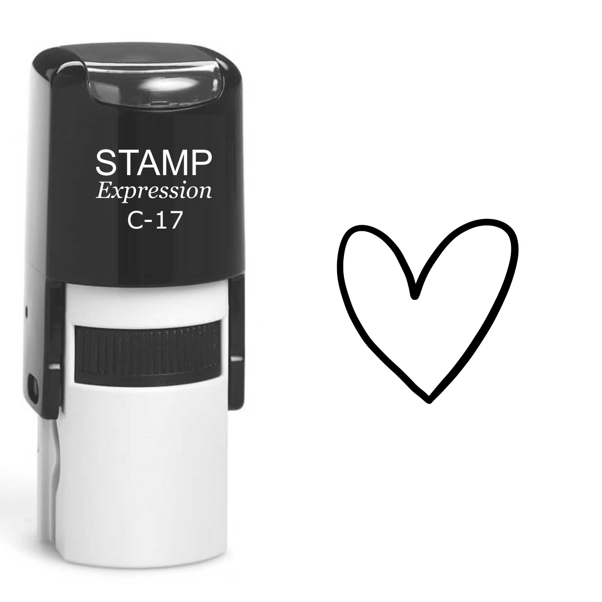Heart Outline Self Inking Rubber Stamp (SH-61137)
