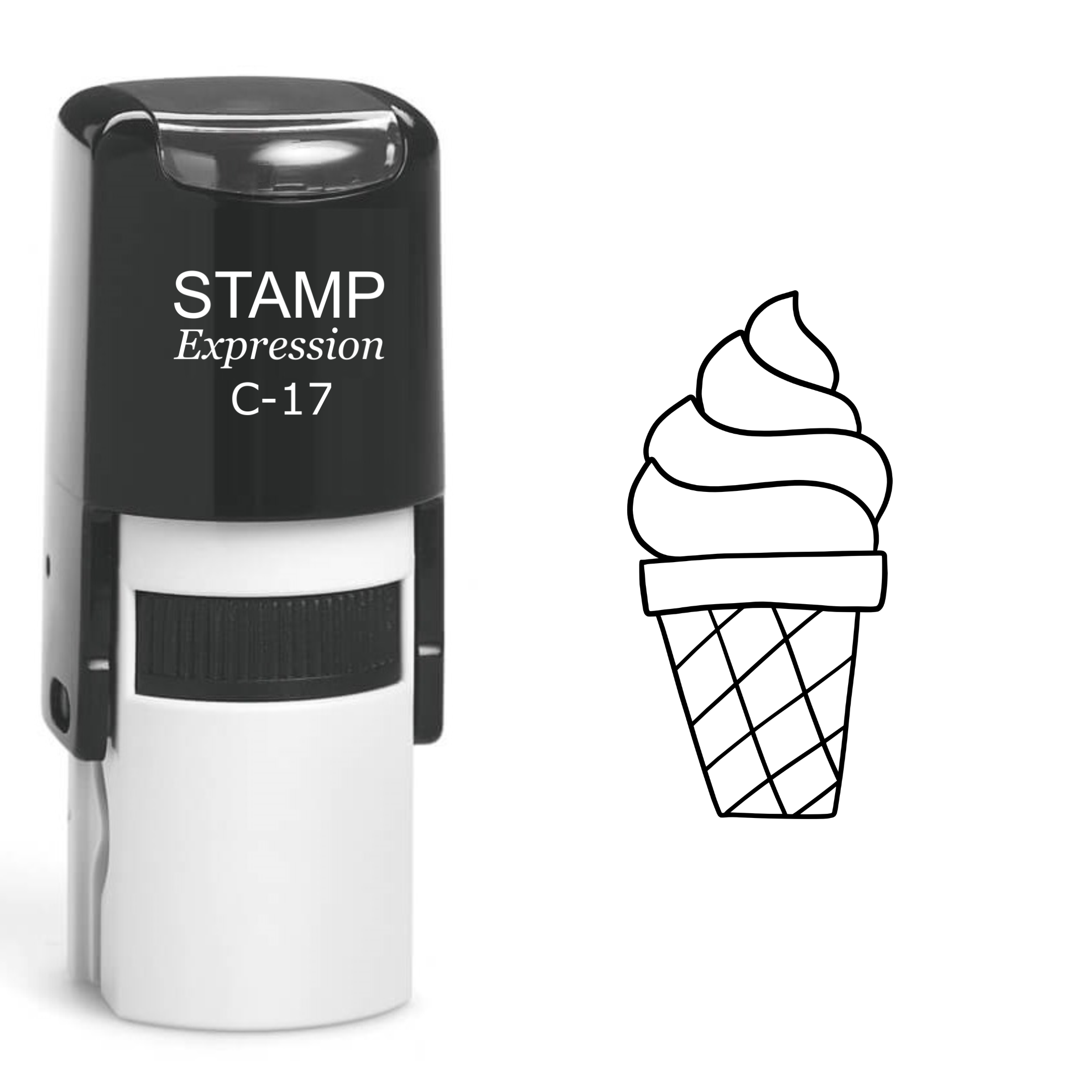 Ice Cream Cone Self Inking Rubber Stamp (SH-61139)